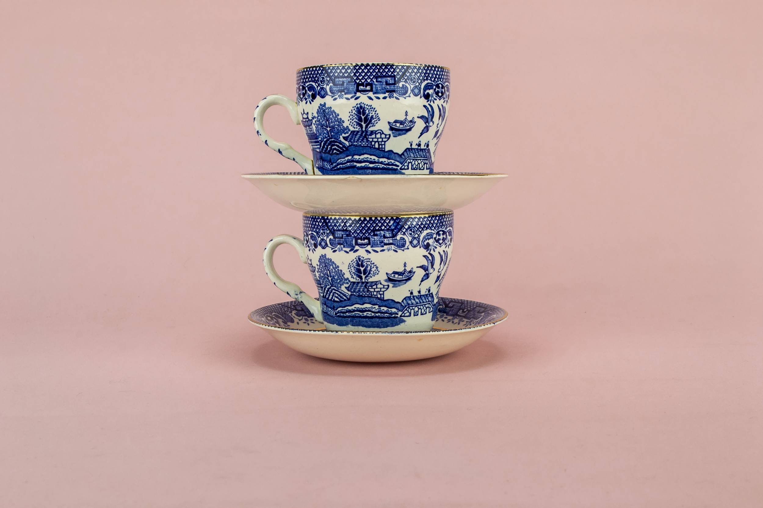 Persons Traditional Ceramic — Blue and white tea set for 2