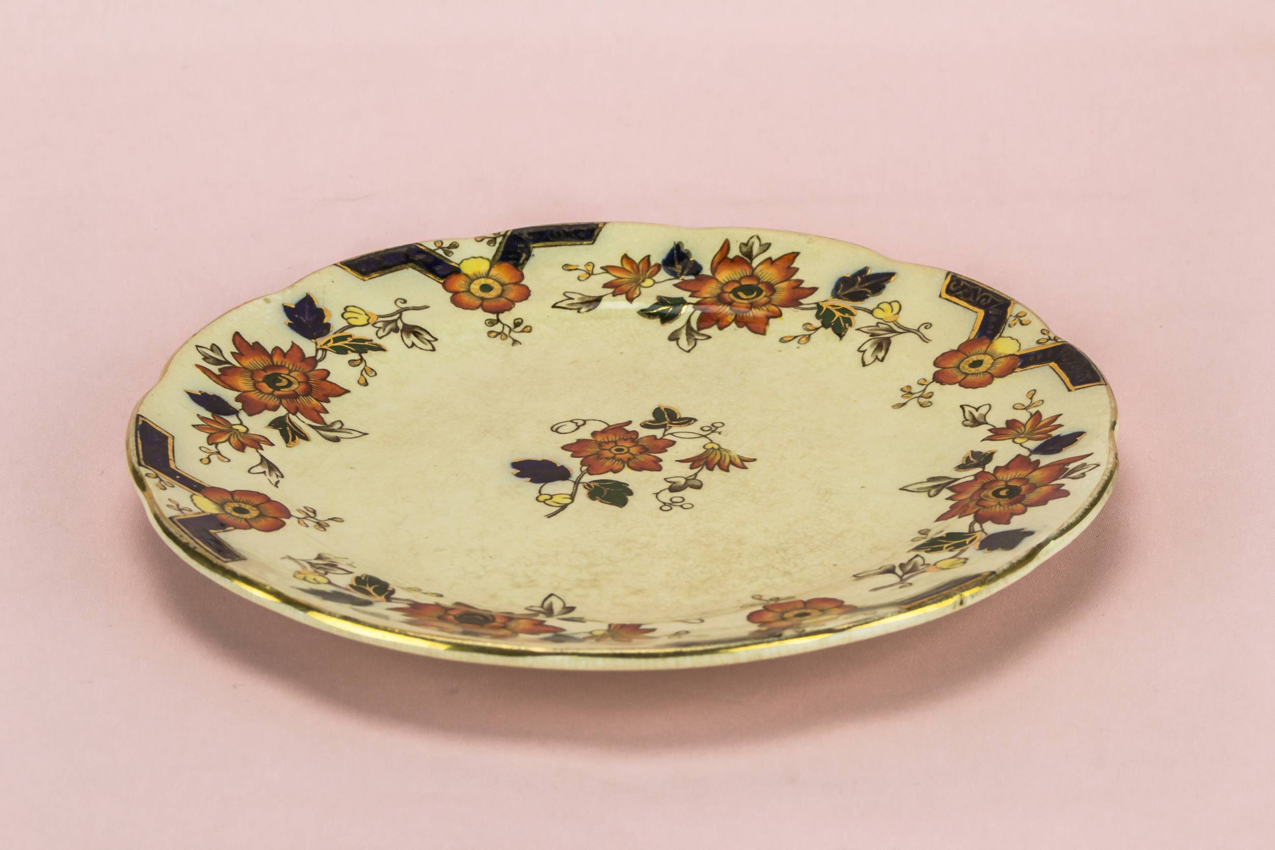 Shabby Chic Ceramic — 5 flow blue small plates 3