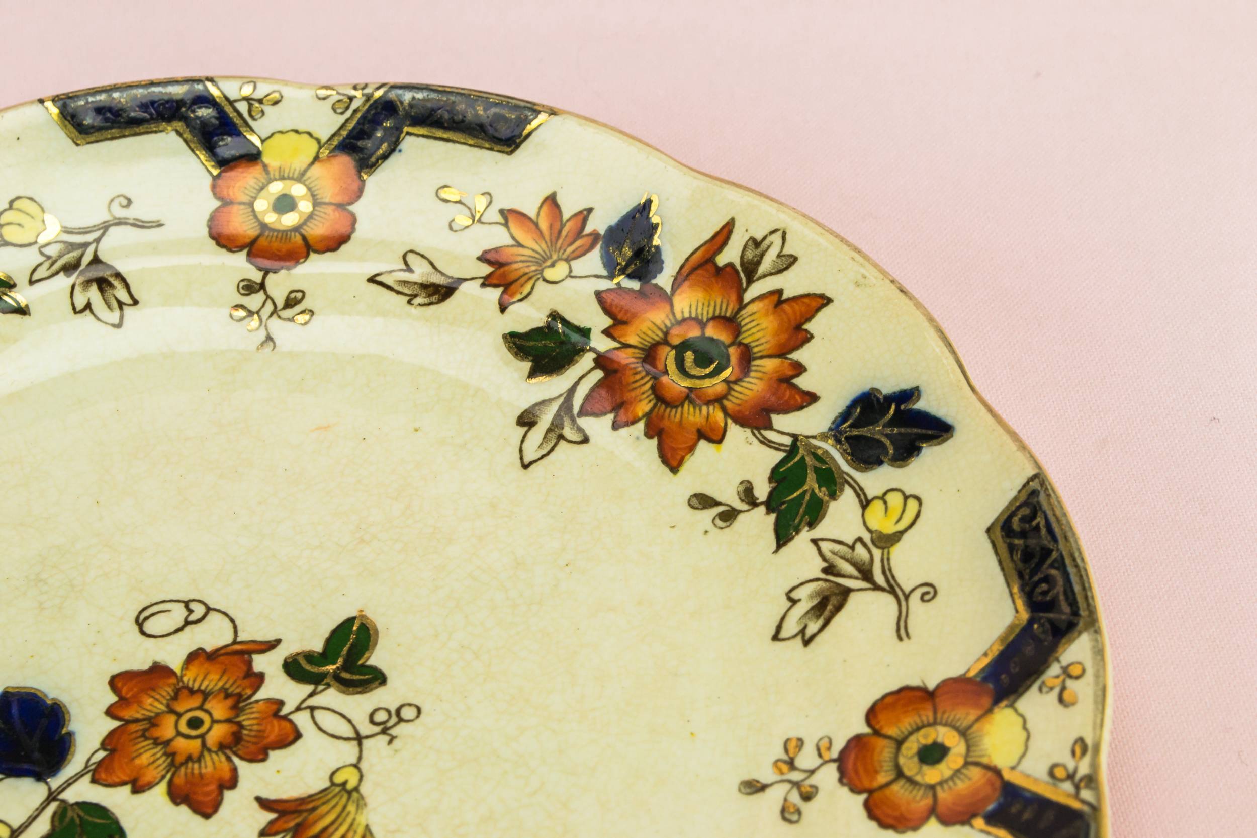 Shabby Chic Ceramic — 5 flow blue small plates 1
