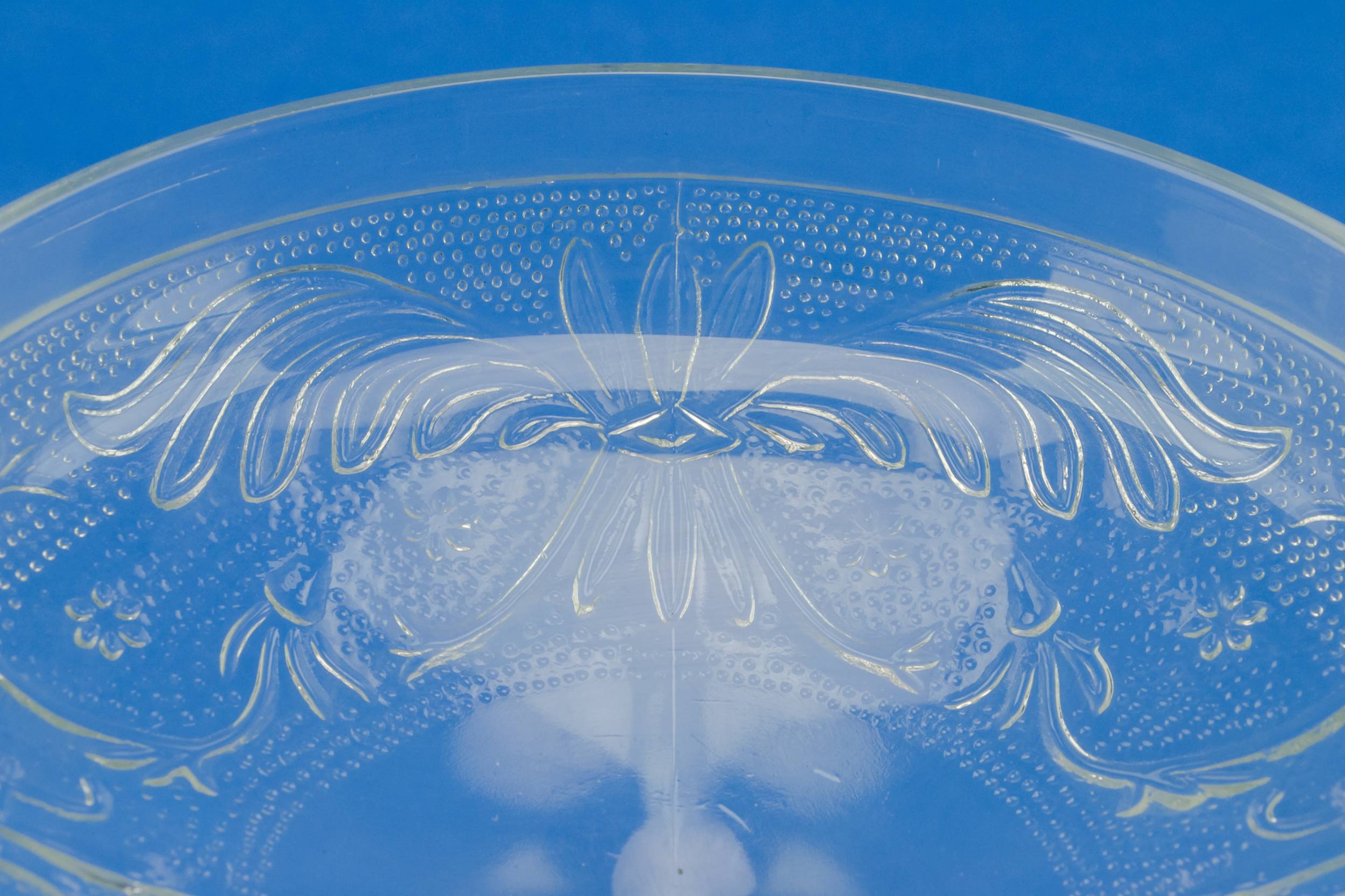 Shabby Chic Glass — Serving glass stem bowl 1