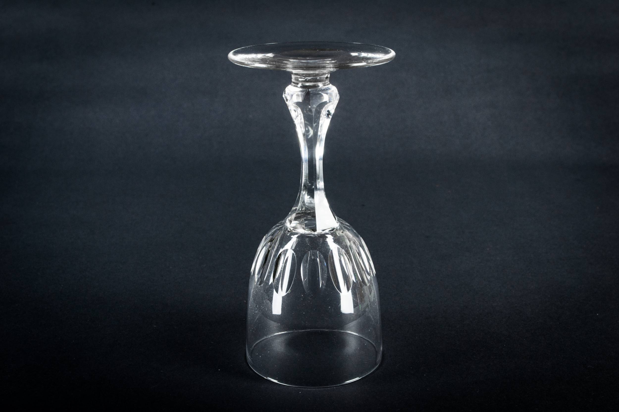 Clear Victorian Sherry — 5 hexagonal port glasses 3