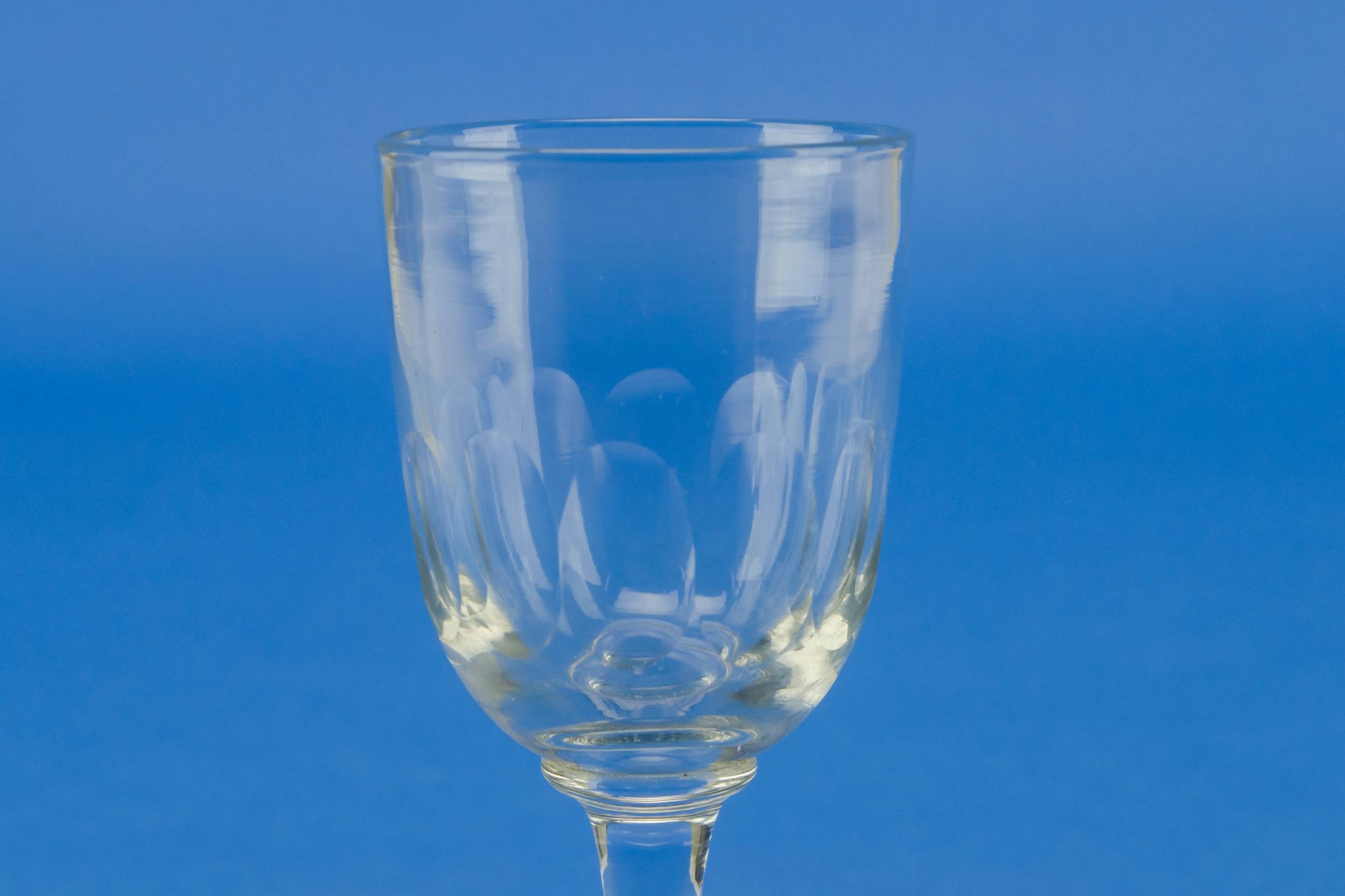 Clear Victorian Panelled — 6 sherry stem glasses 1