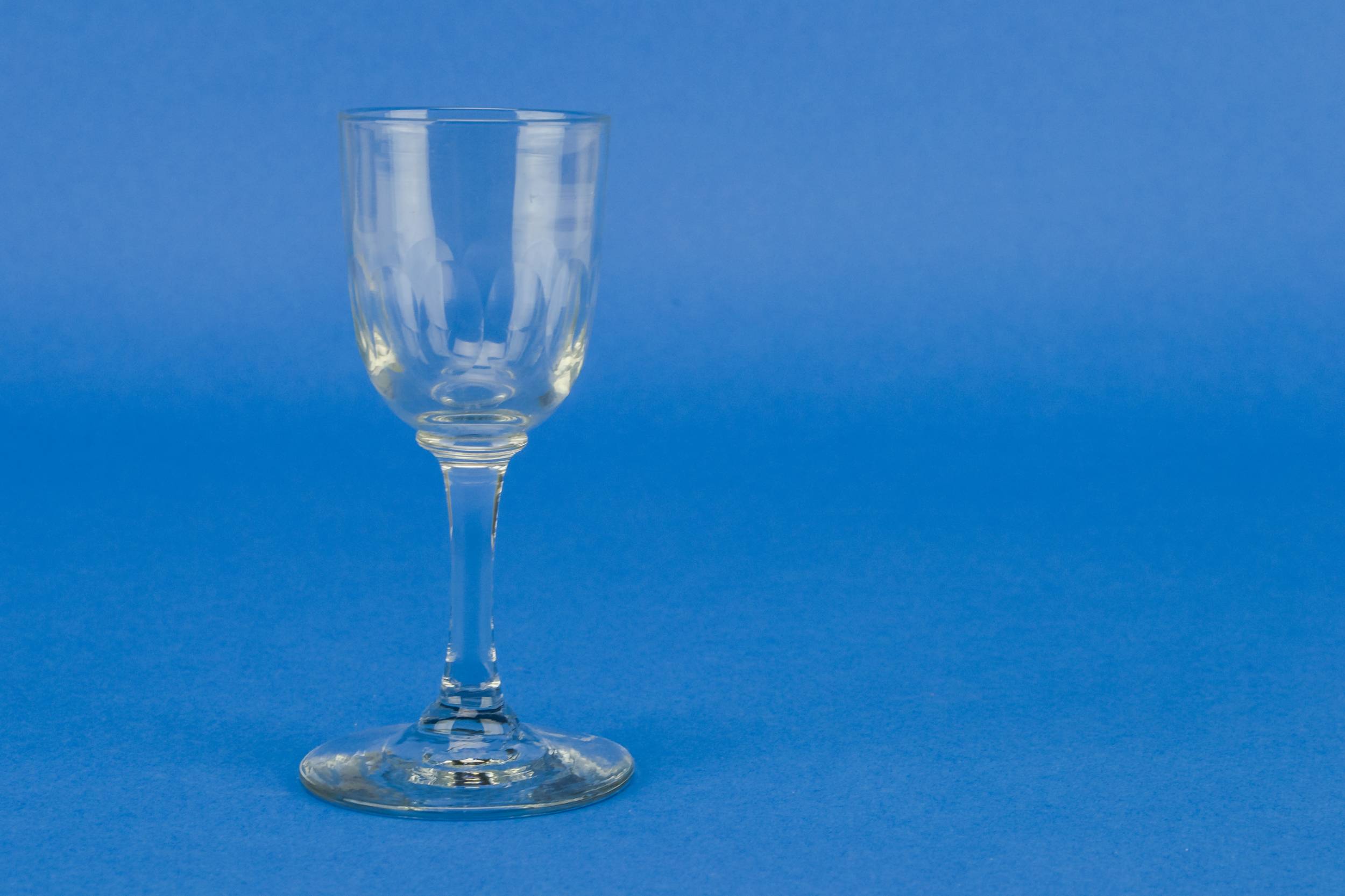 Clear Victorian Panelled — 6 sherry stem glasses 2