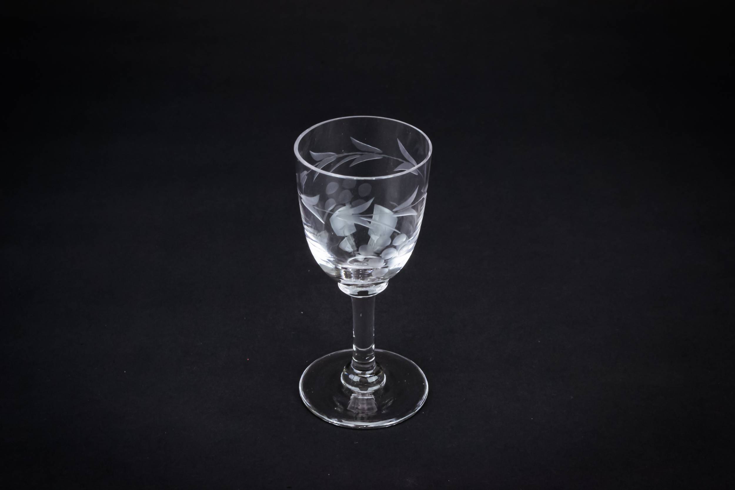 Clear Victorian Grapes — 2 vodka shot stem glasses 2