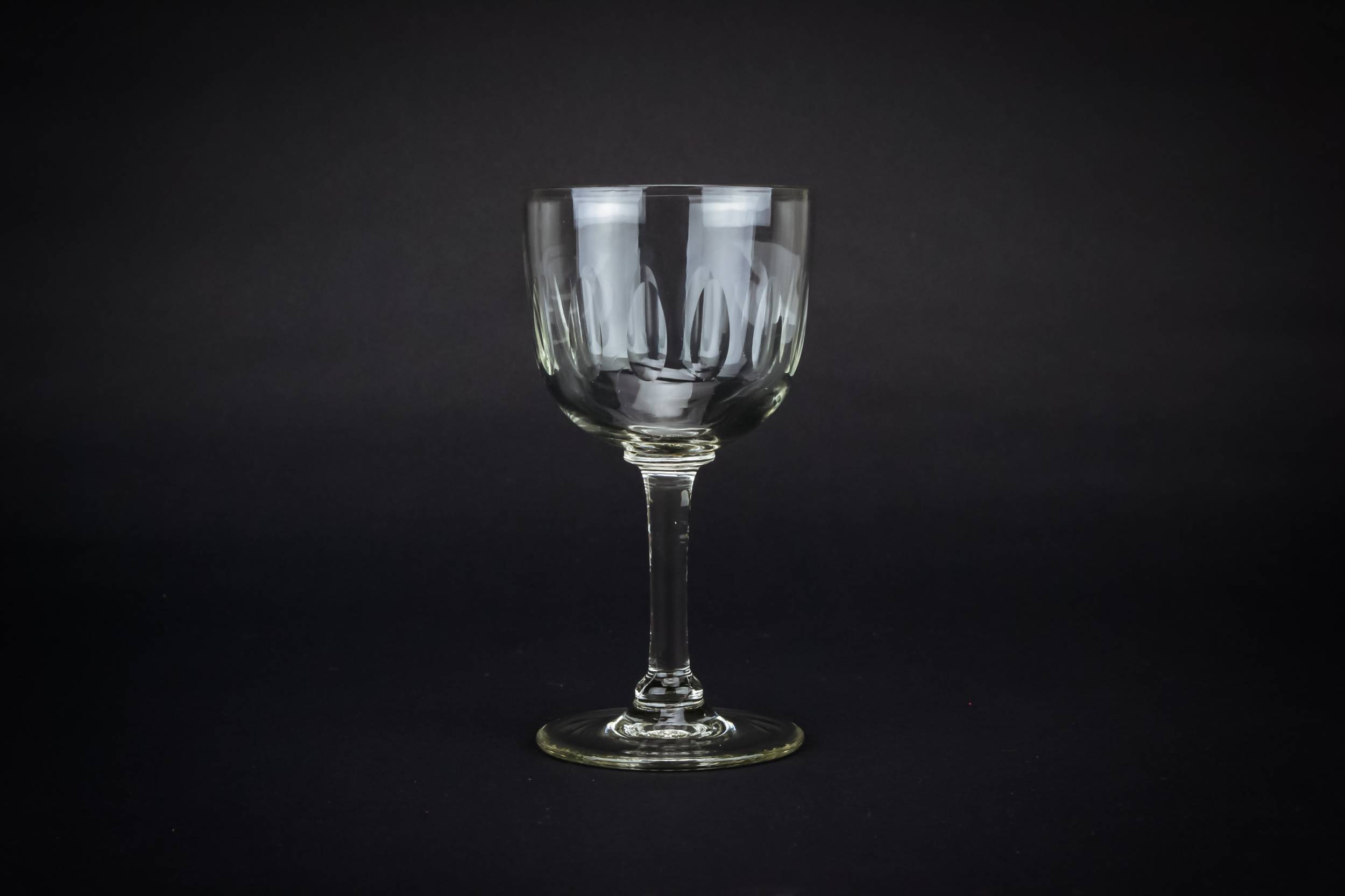 Clear Victorian Dessert — Dessert wine panel cut glass