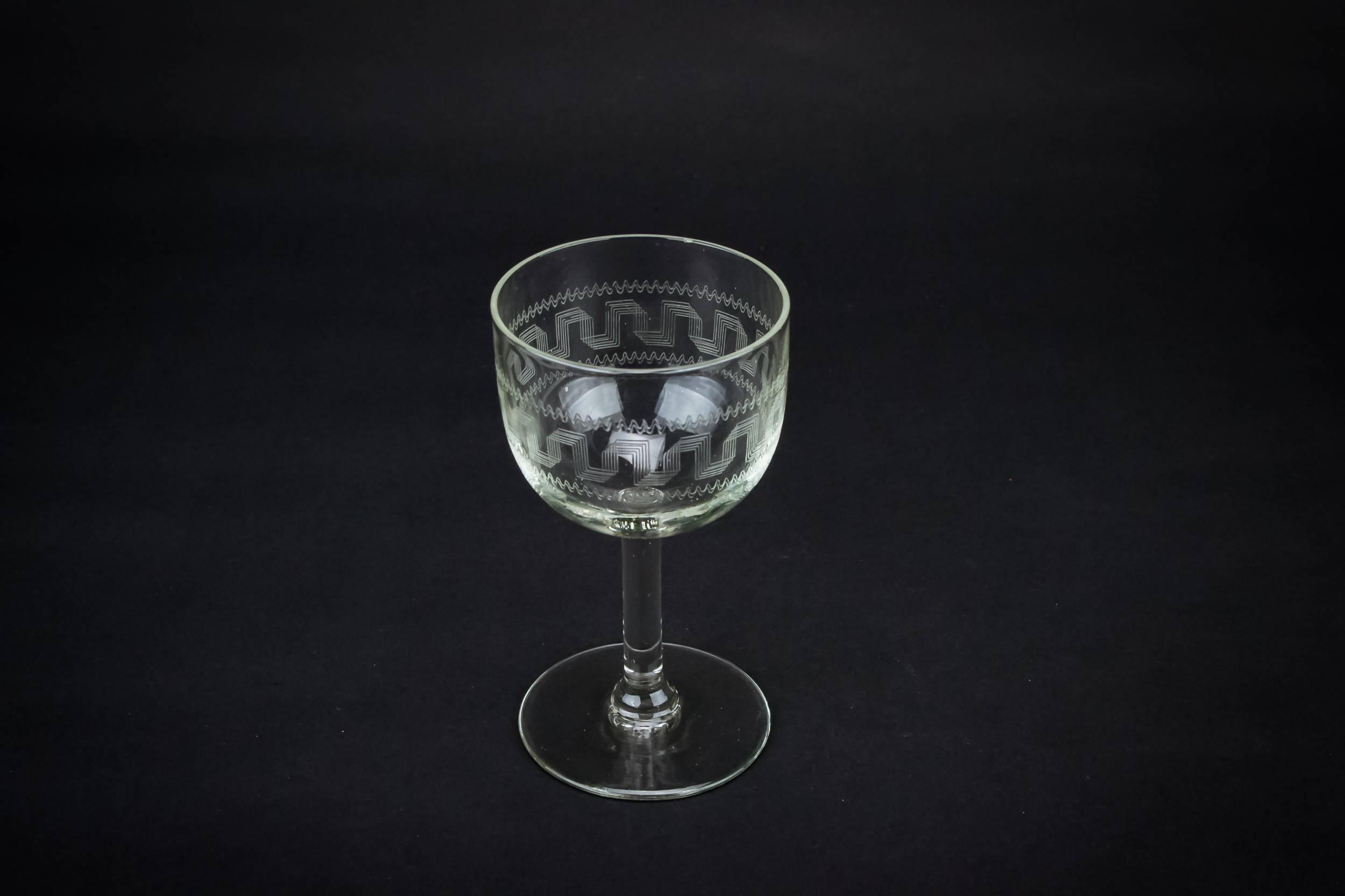 Victorian Antique Greek — Greek key wine stem glass 2