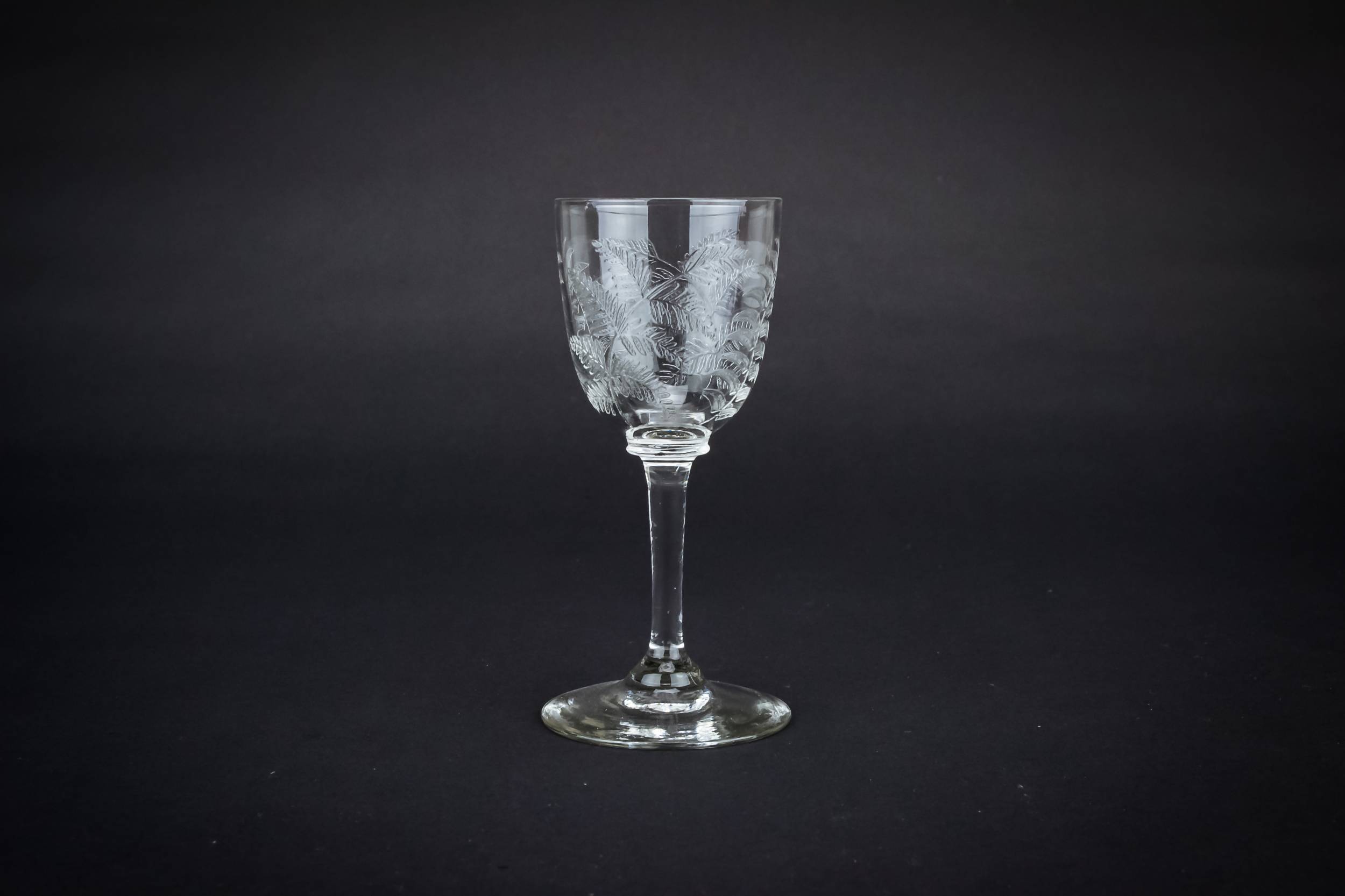 Clear Victorian Fern — Glass wine glass