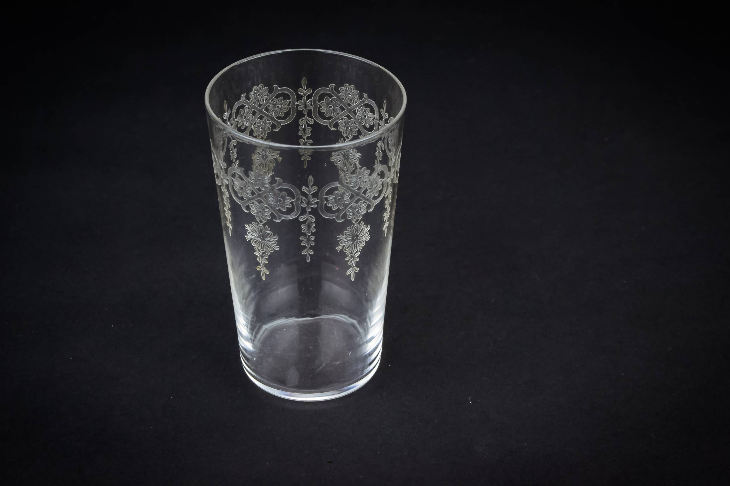 Clear Classical Floral — Small whisky glass tumbler 2