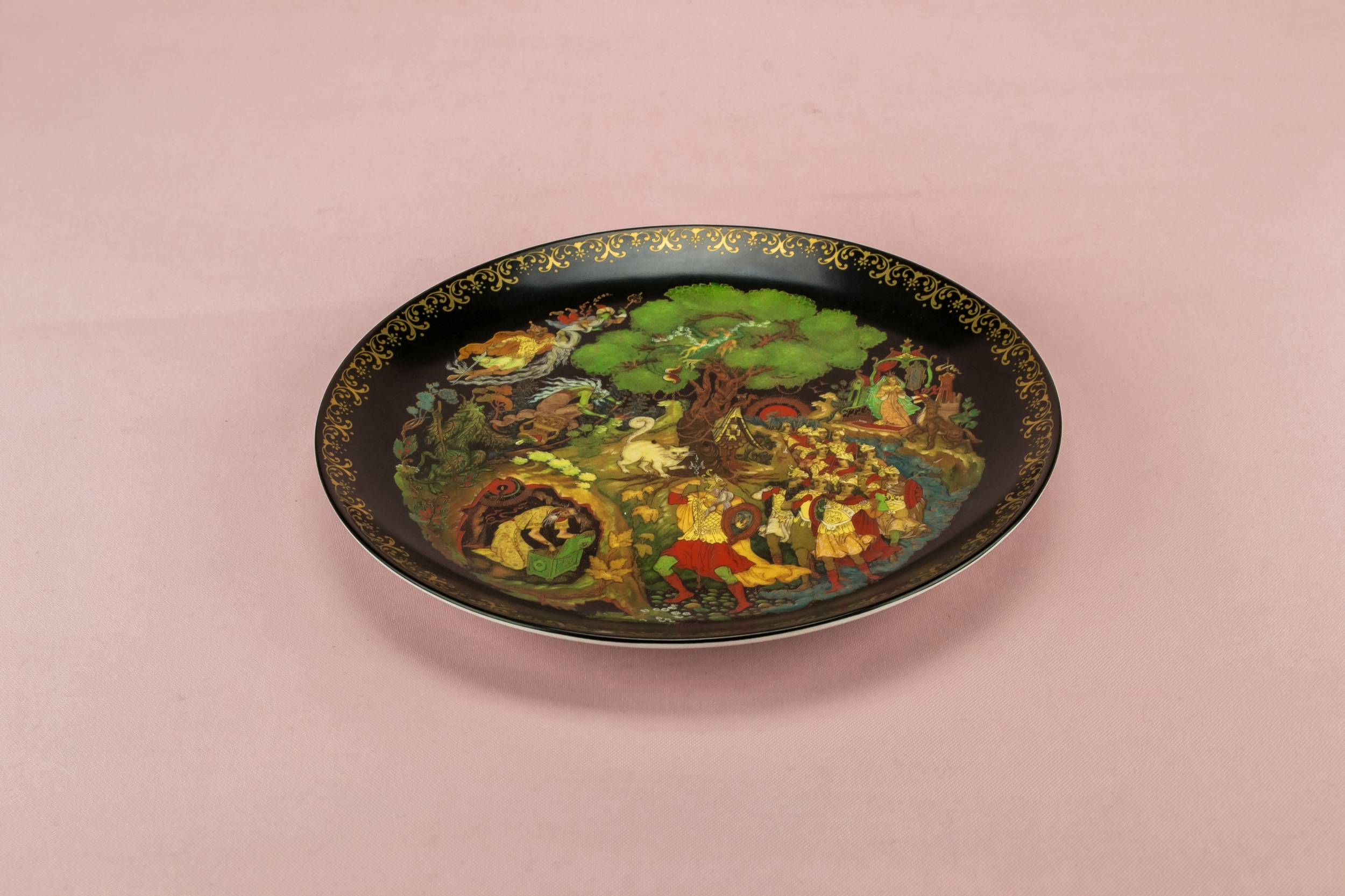 Vintage Black BOWL — Russian fairy tale plate 2