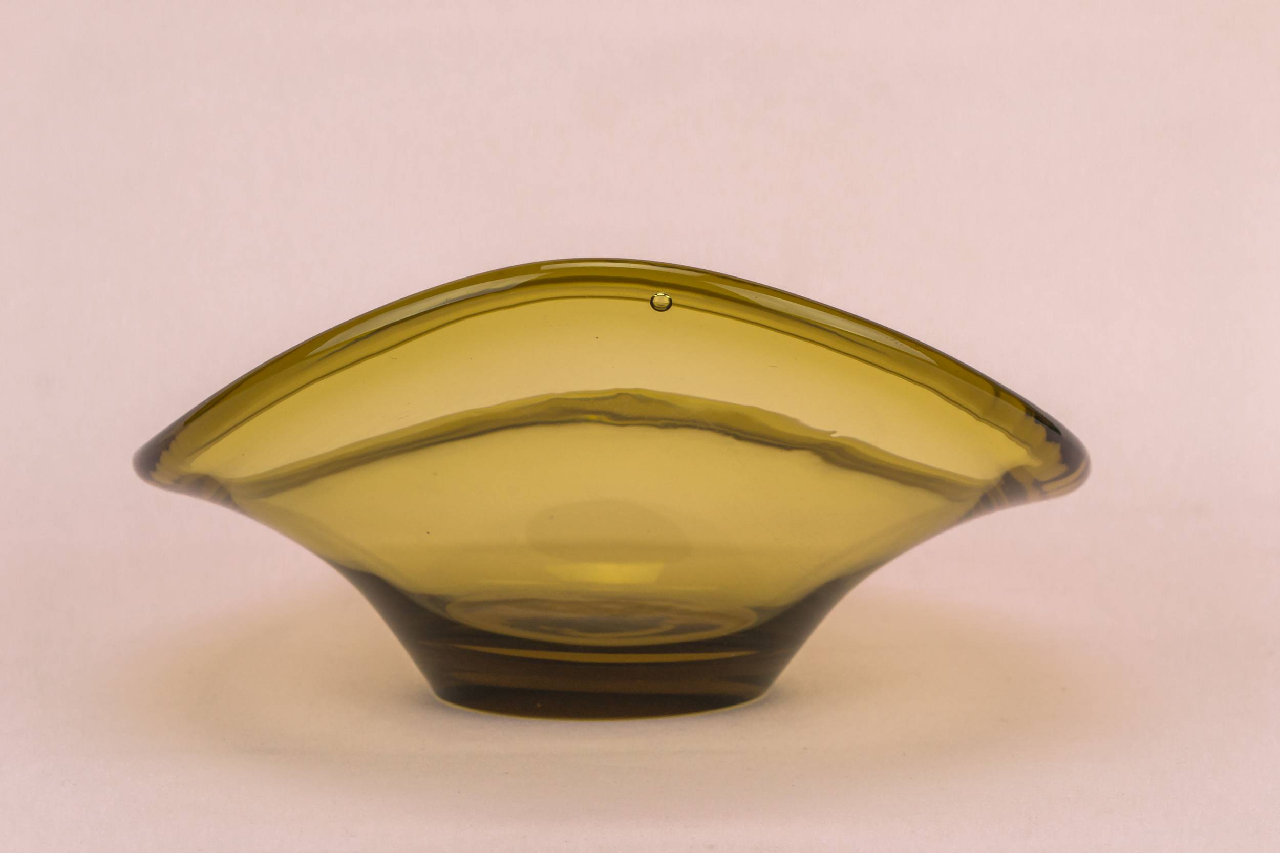 Modernist Glass Minimalist — Amber glass decorative bowl 1