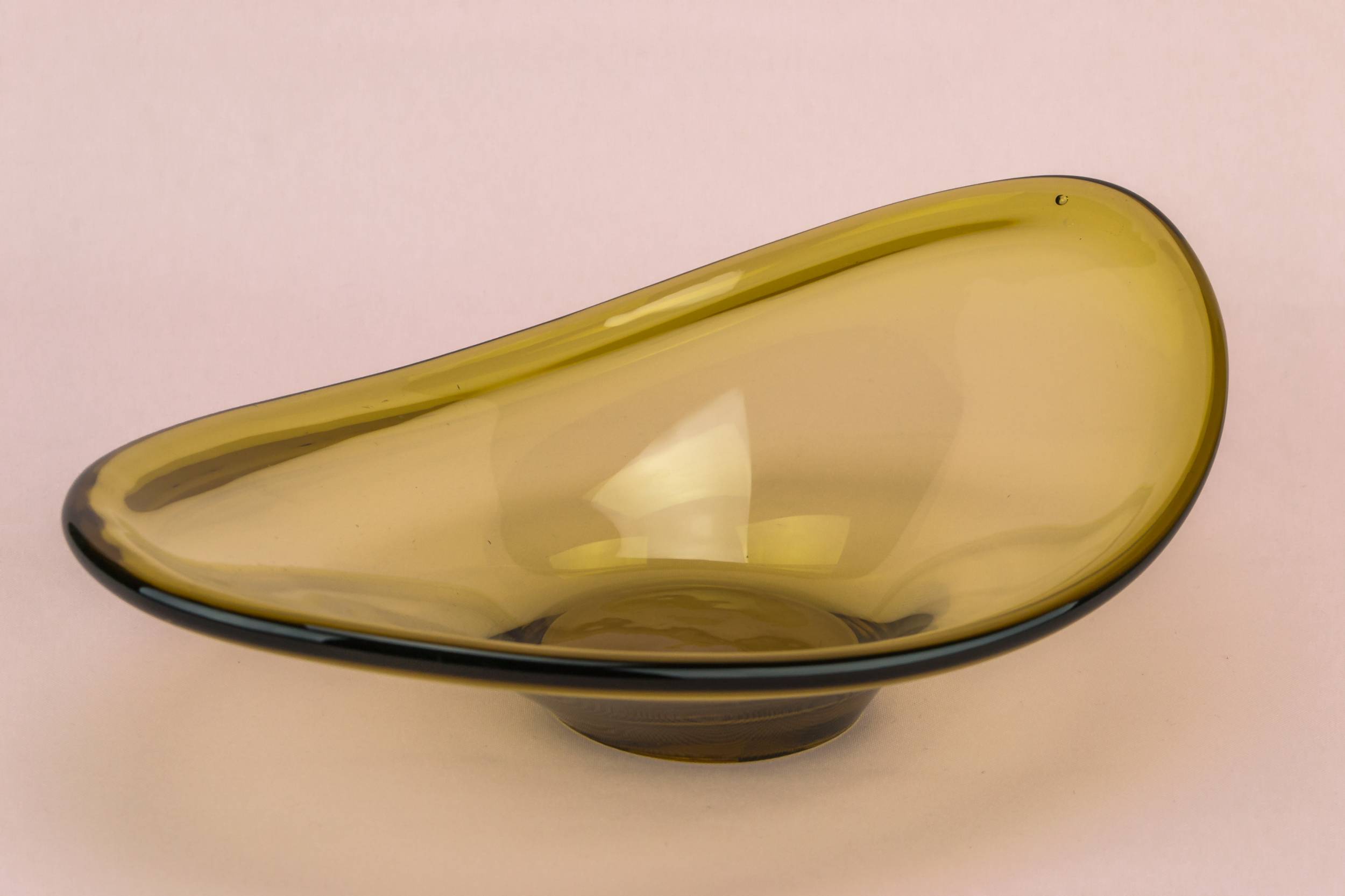 Modernist Glass Minimalist — Amber glass decorative bowl 2