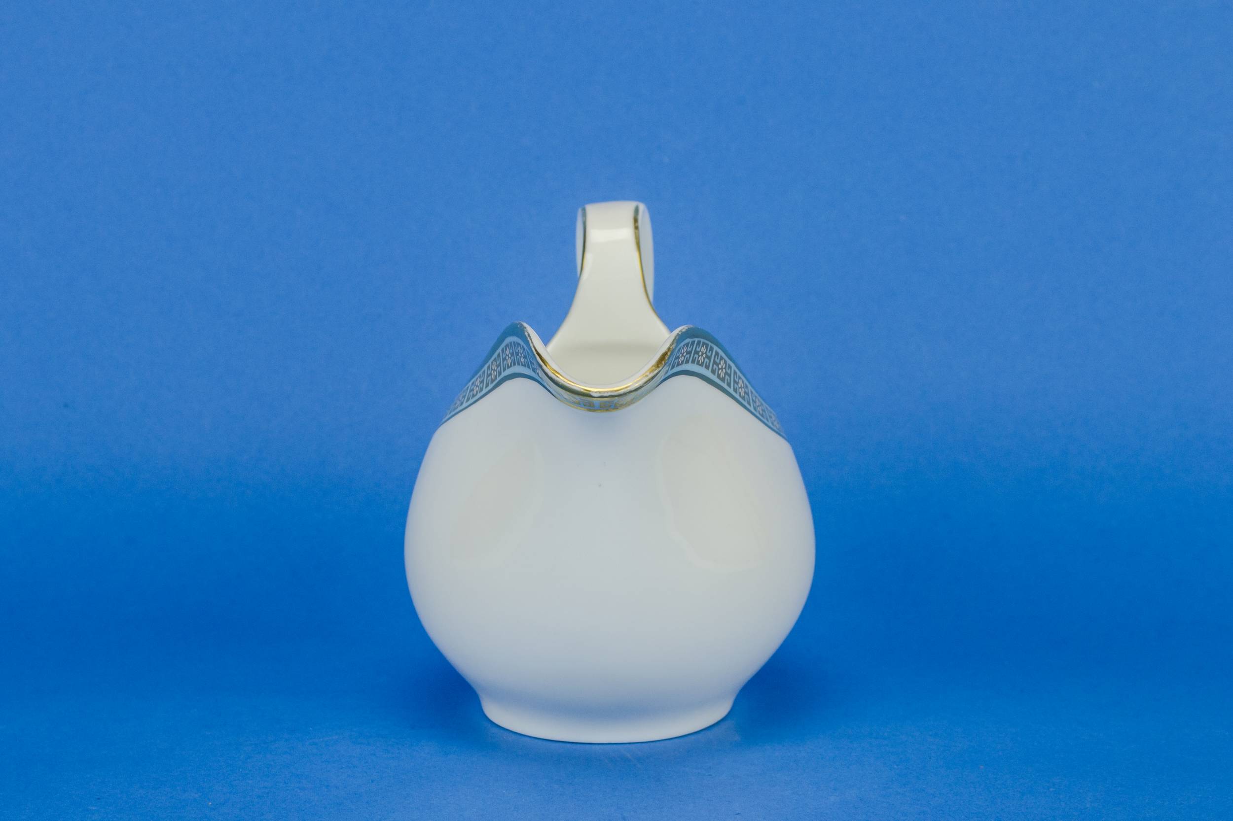 White Vintage Geometric — Royal Doulton gravy boat 3