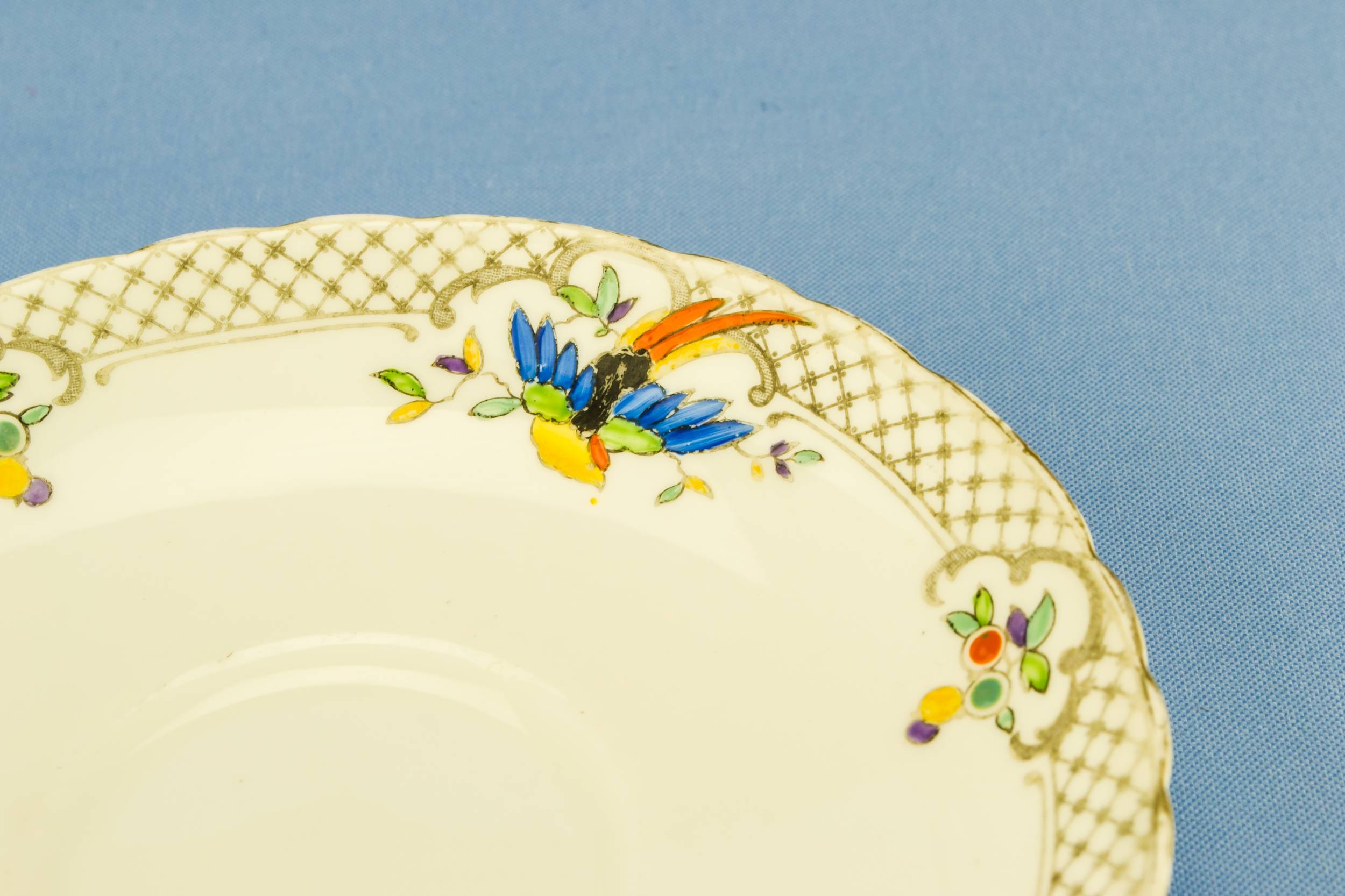 Blue Vintage 5.7'' — 5 black & white tea saucers 2