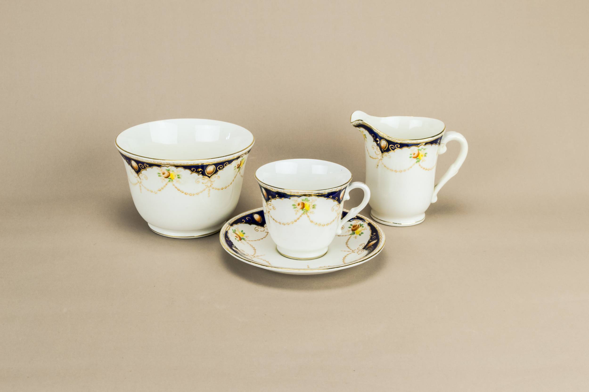 Persons Neo-classical Antique — Flow blue coffee set for 5