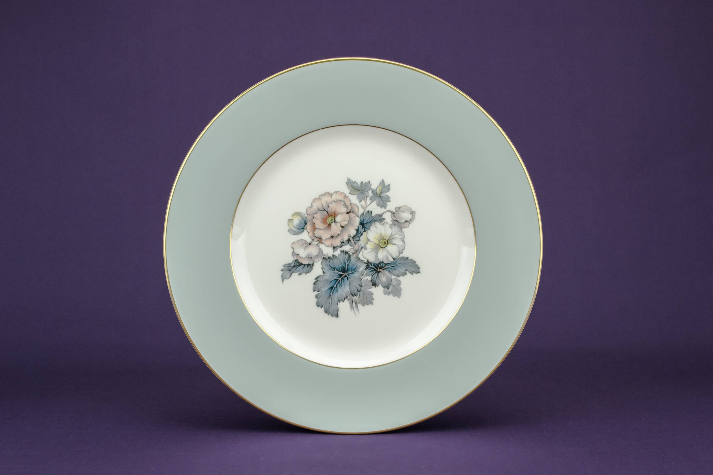 Mid-century Modern Luxurious — 6 dinner plates in pale blue