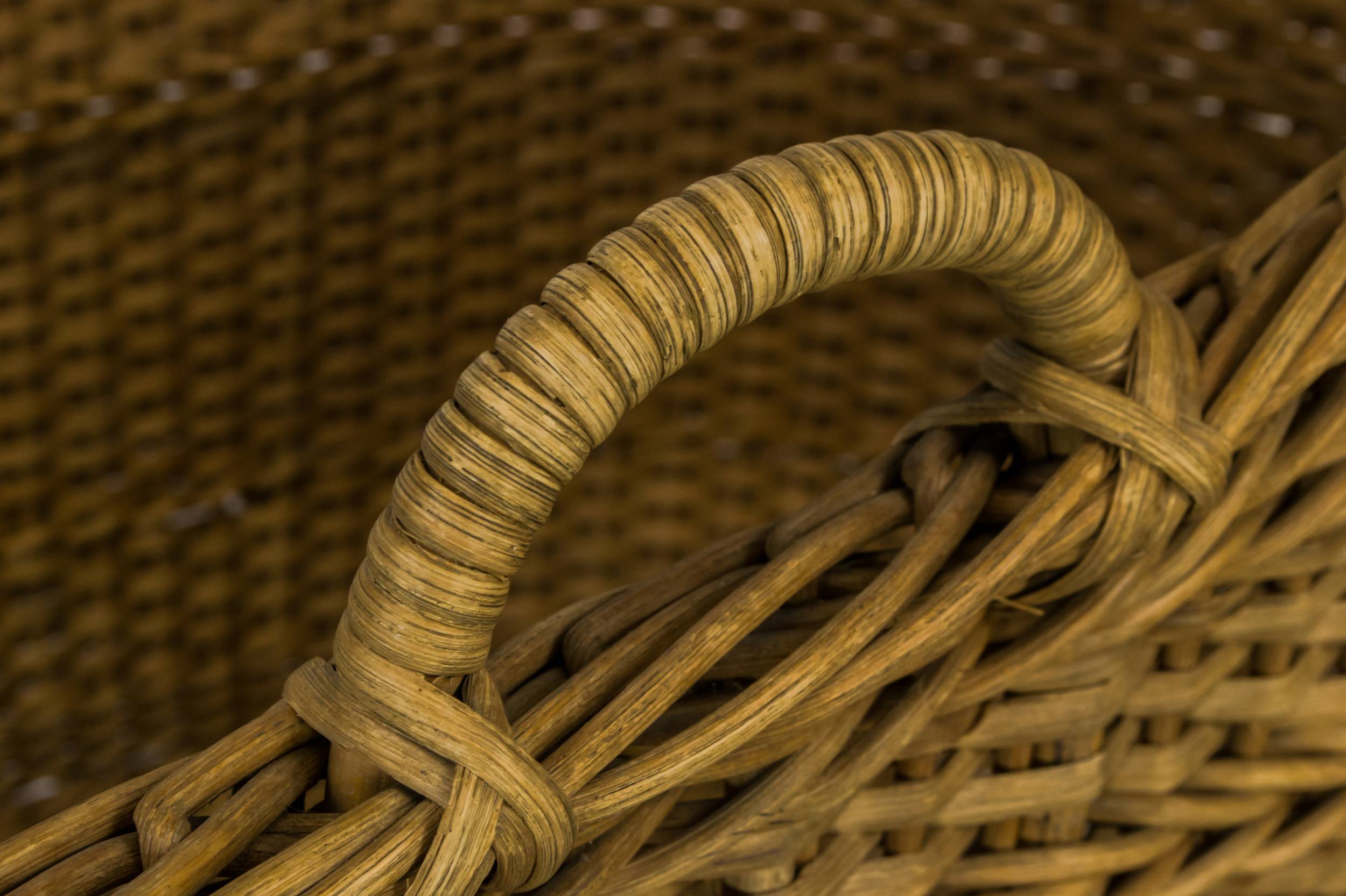 Rare Antique Woven — Woven cane baby bed 2