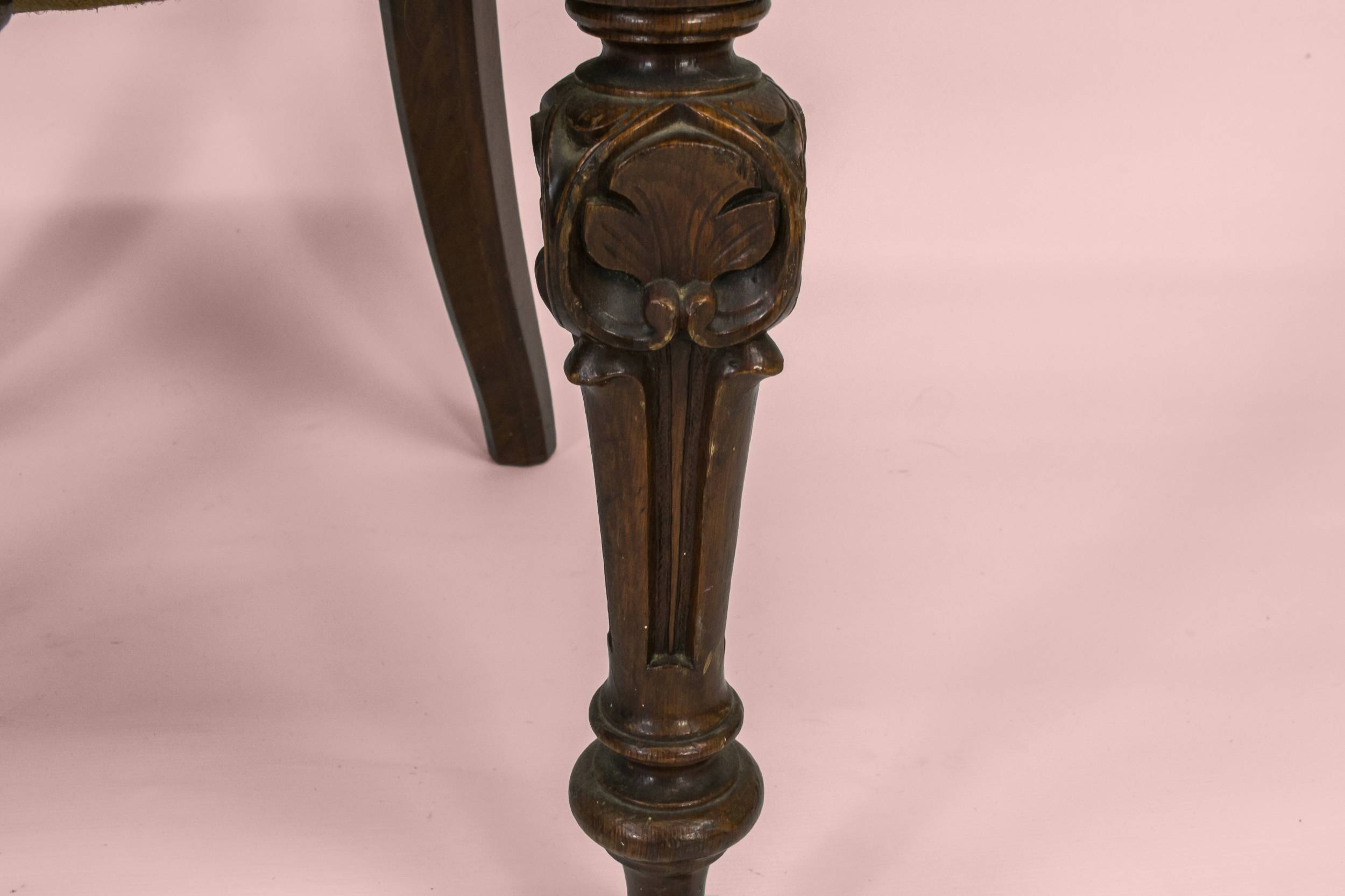 Antique Opulent Scrolls — 5 wine red dining chairs 3