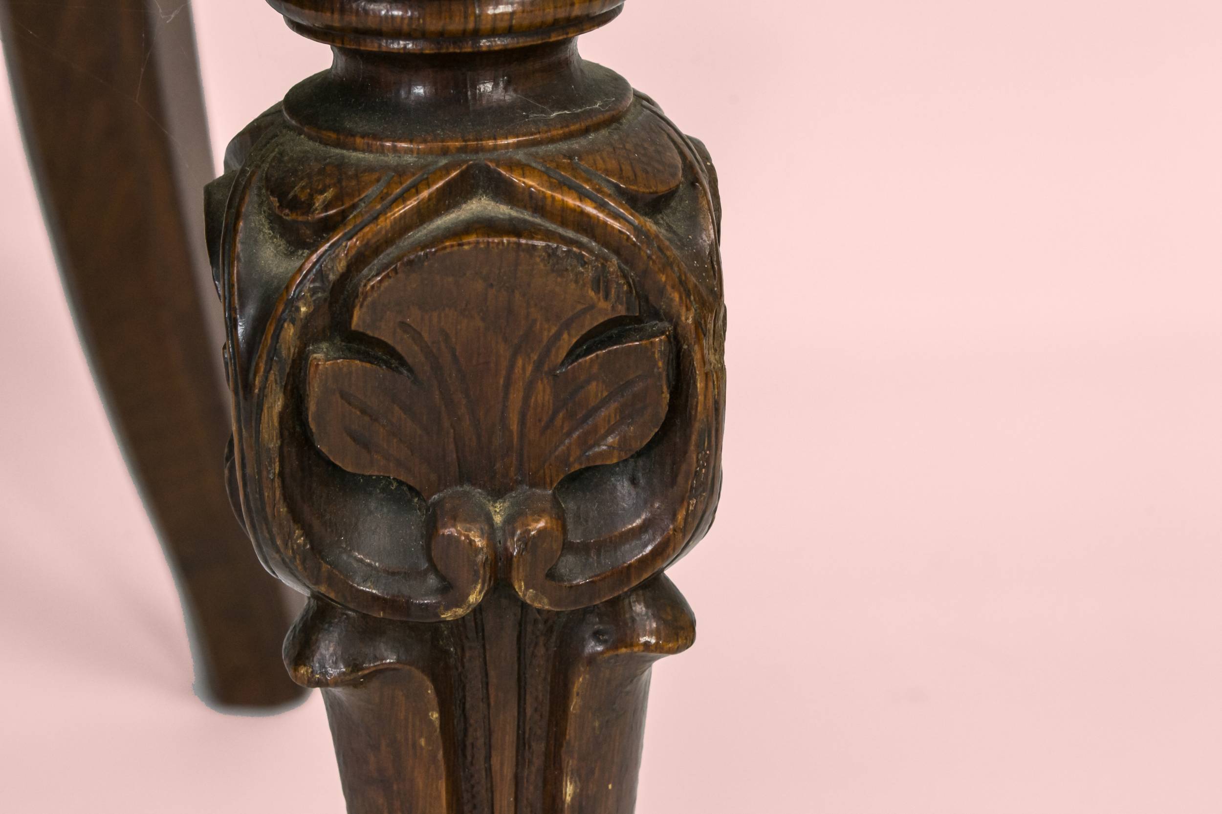 Antique Opulent Scrolls — 5 wine red dining chairs 4