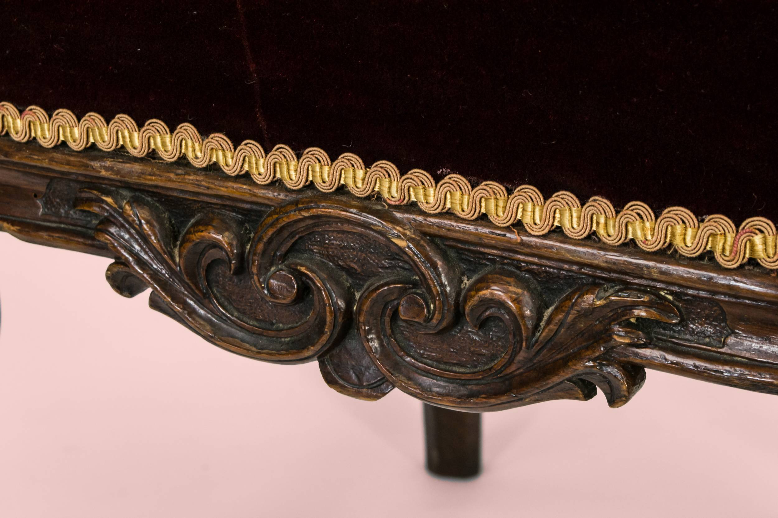 Antique Opulent Scrolls — 5 wine red dining chairs 5