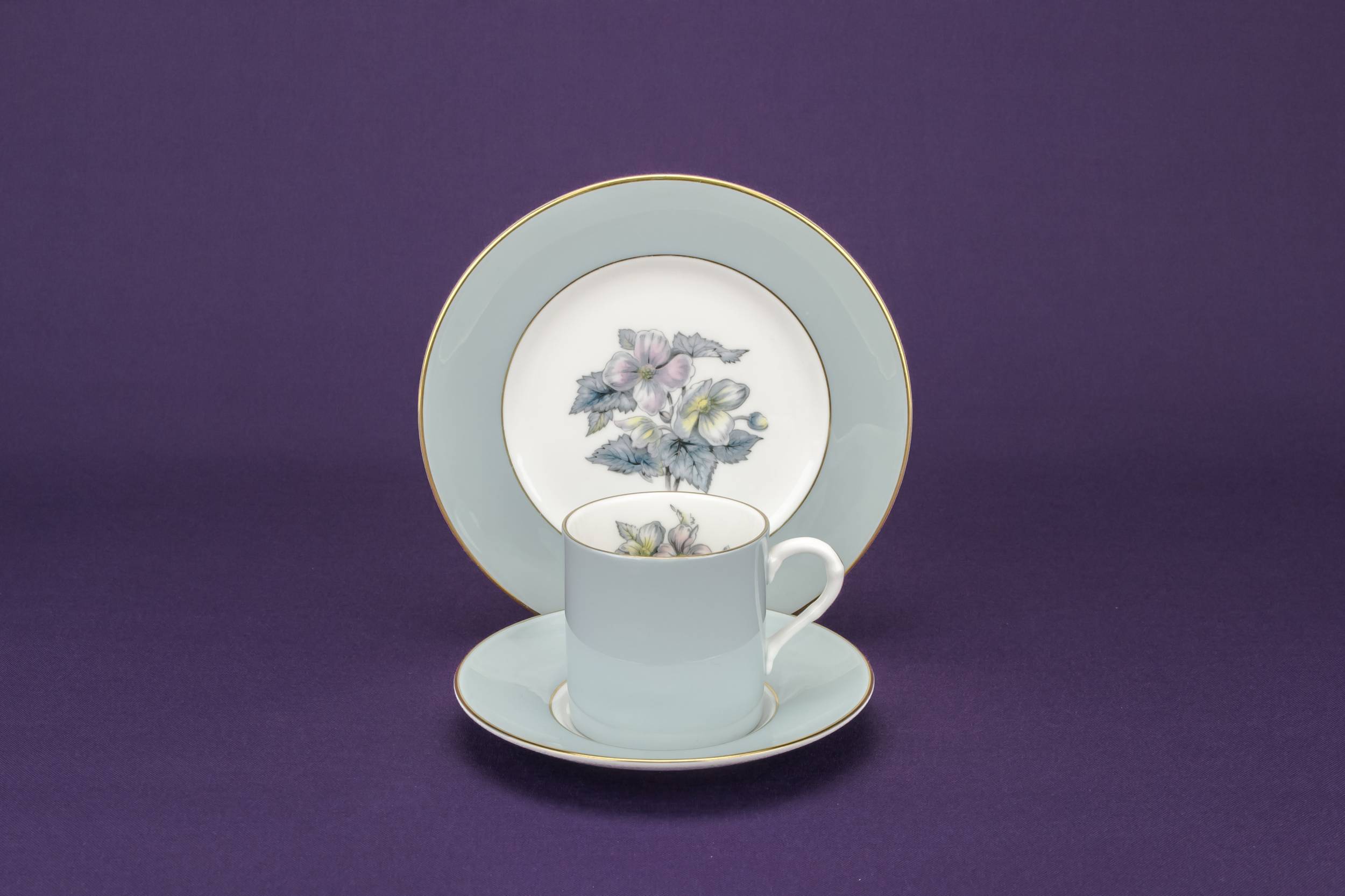 Persons Mid-century Modern — Pale blue coffee set for 6