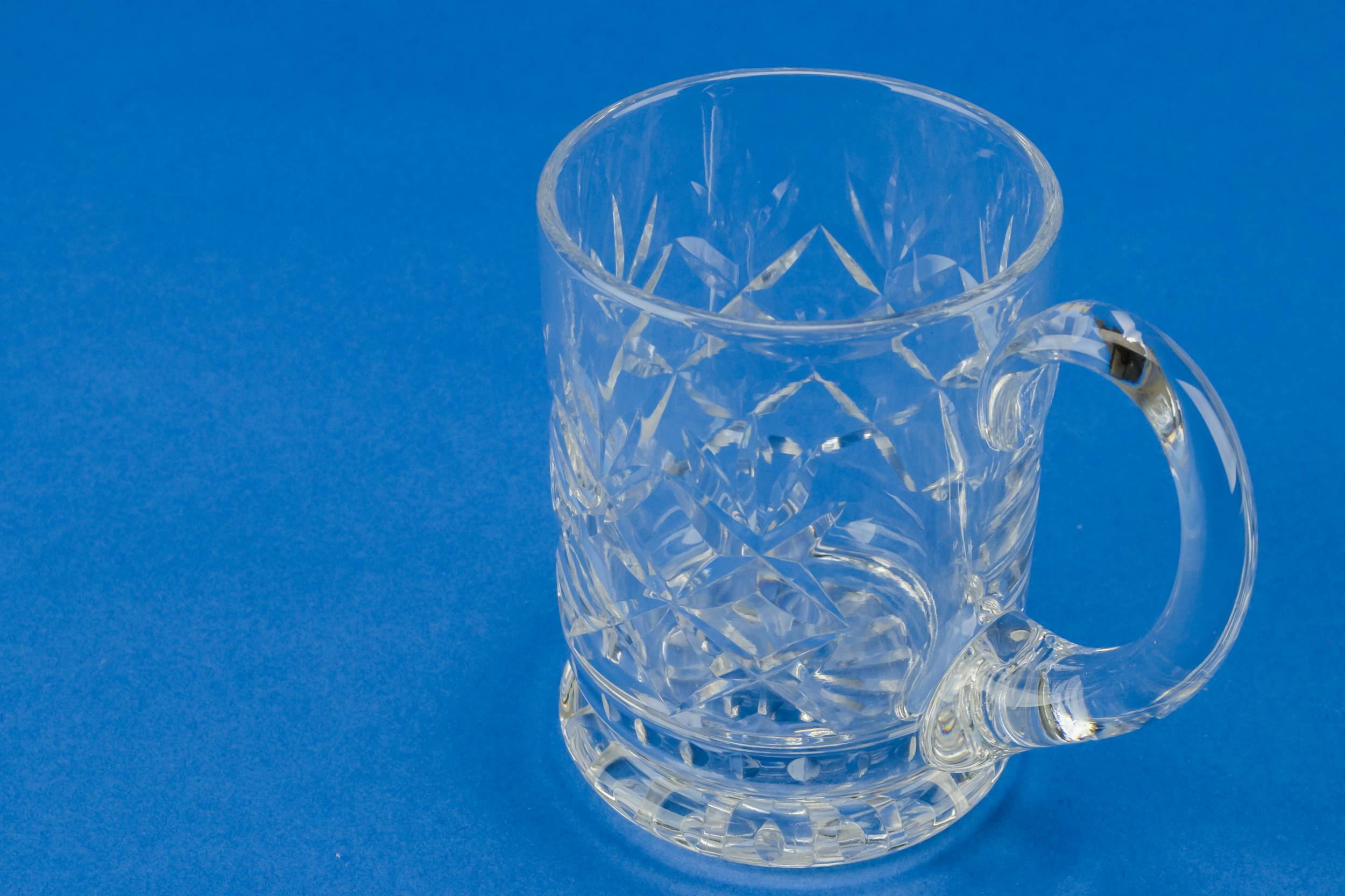 Vintage Clear Diamond — 1/2 pint glass beer tankard 2