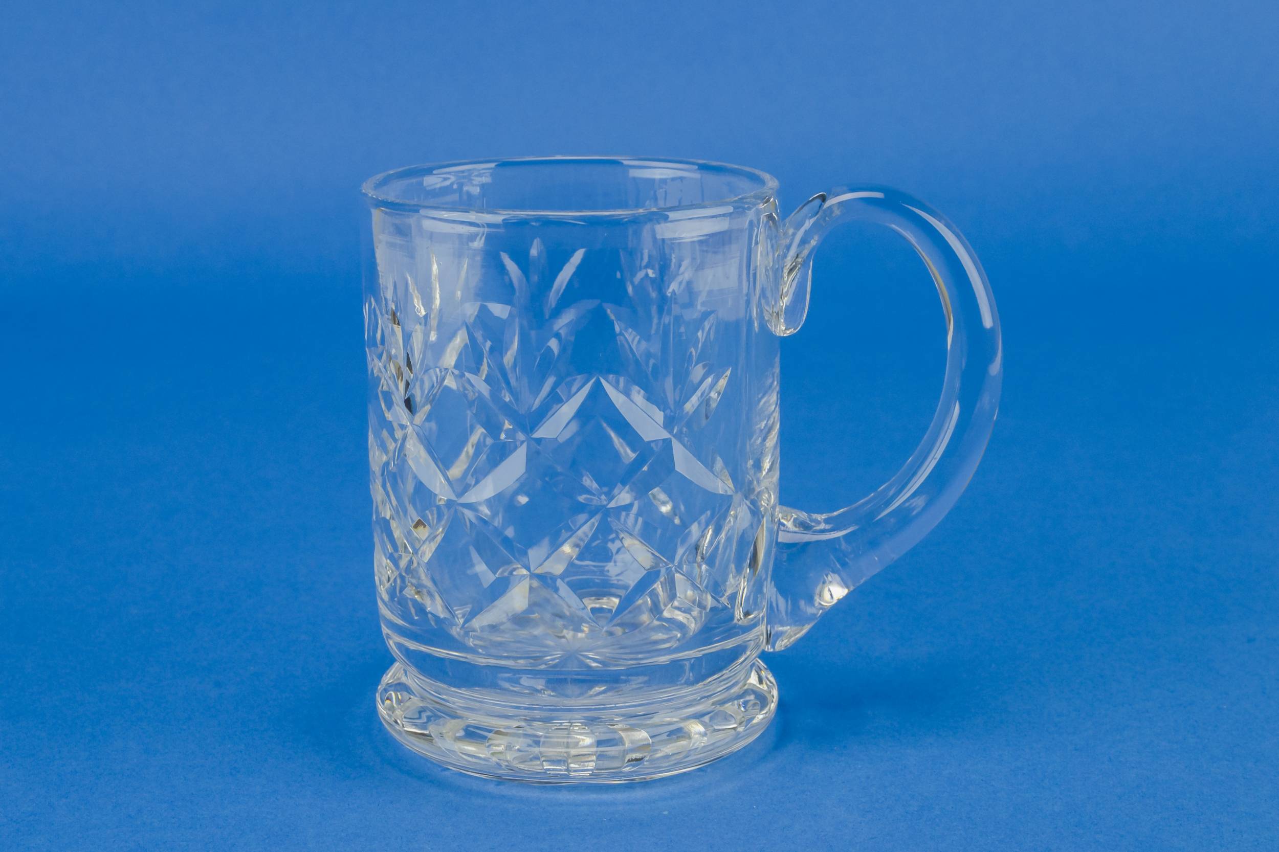 Vintage Clear Diamond — 1/2 pint glass beer tankard