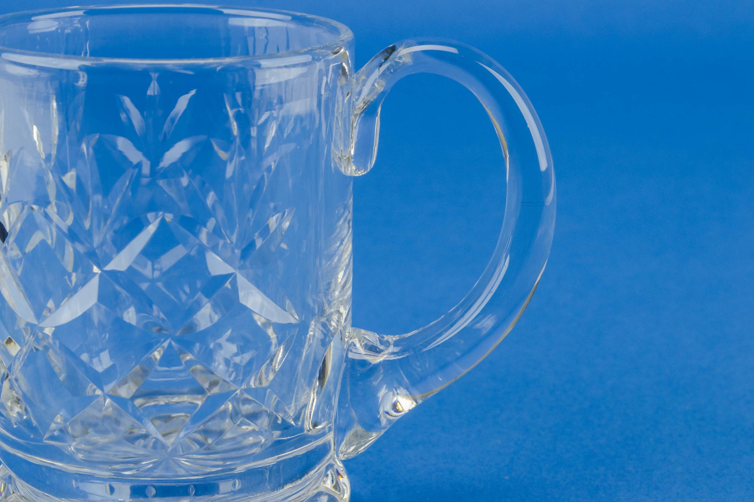 Vintage Clear Diamond — 1/2 pint glass beer tankard 1