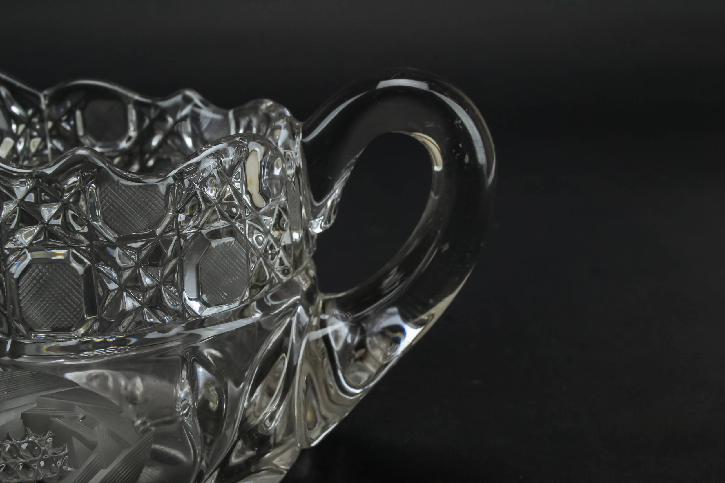 Glass Antique Roses — Cut glass creamer 1