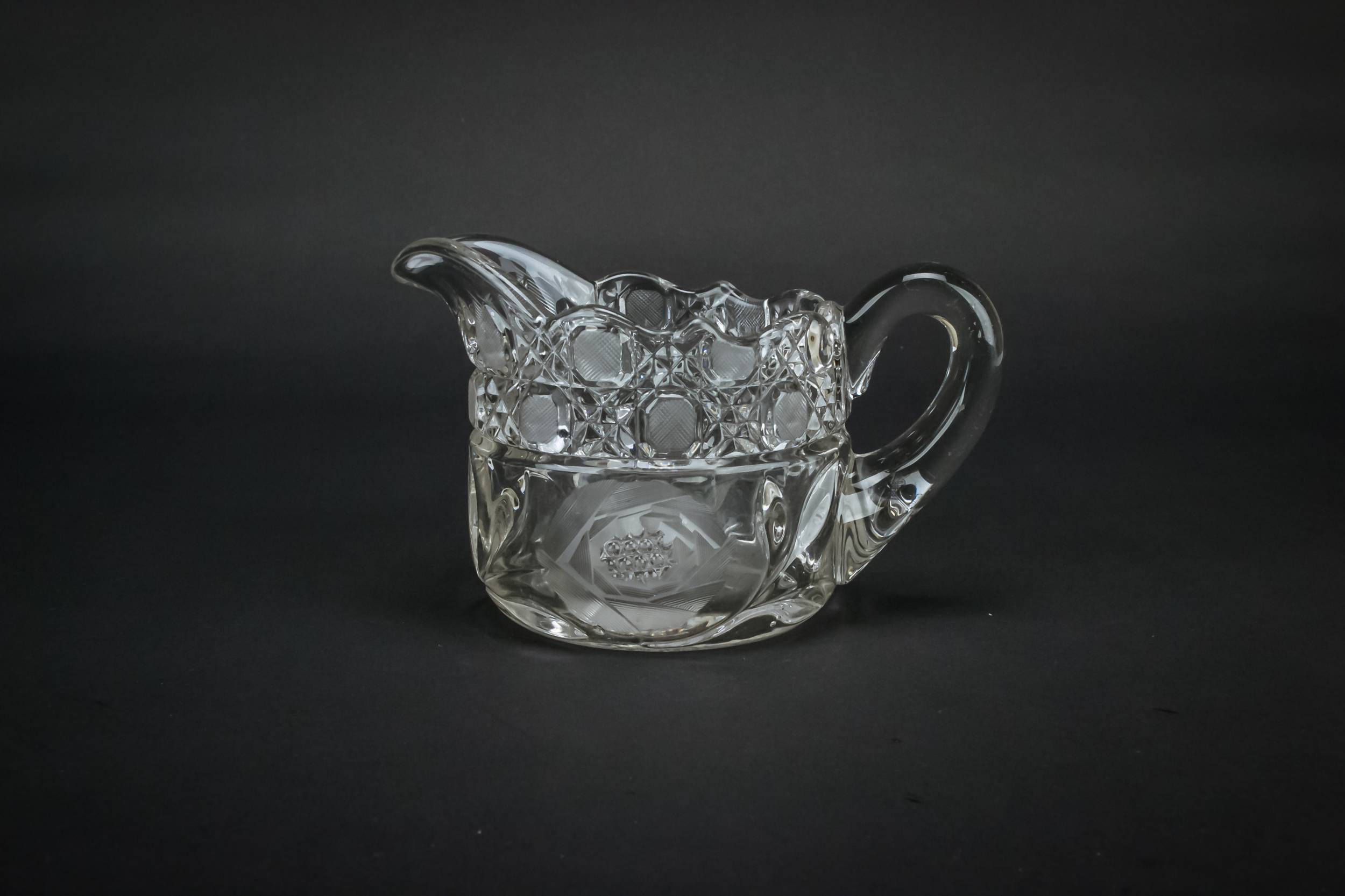 Glass Antique Roses — Cut glass creamer