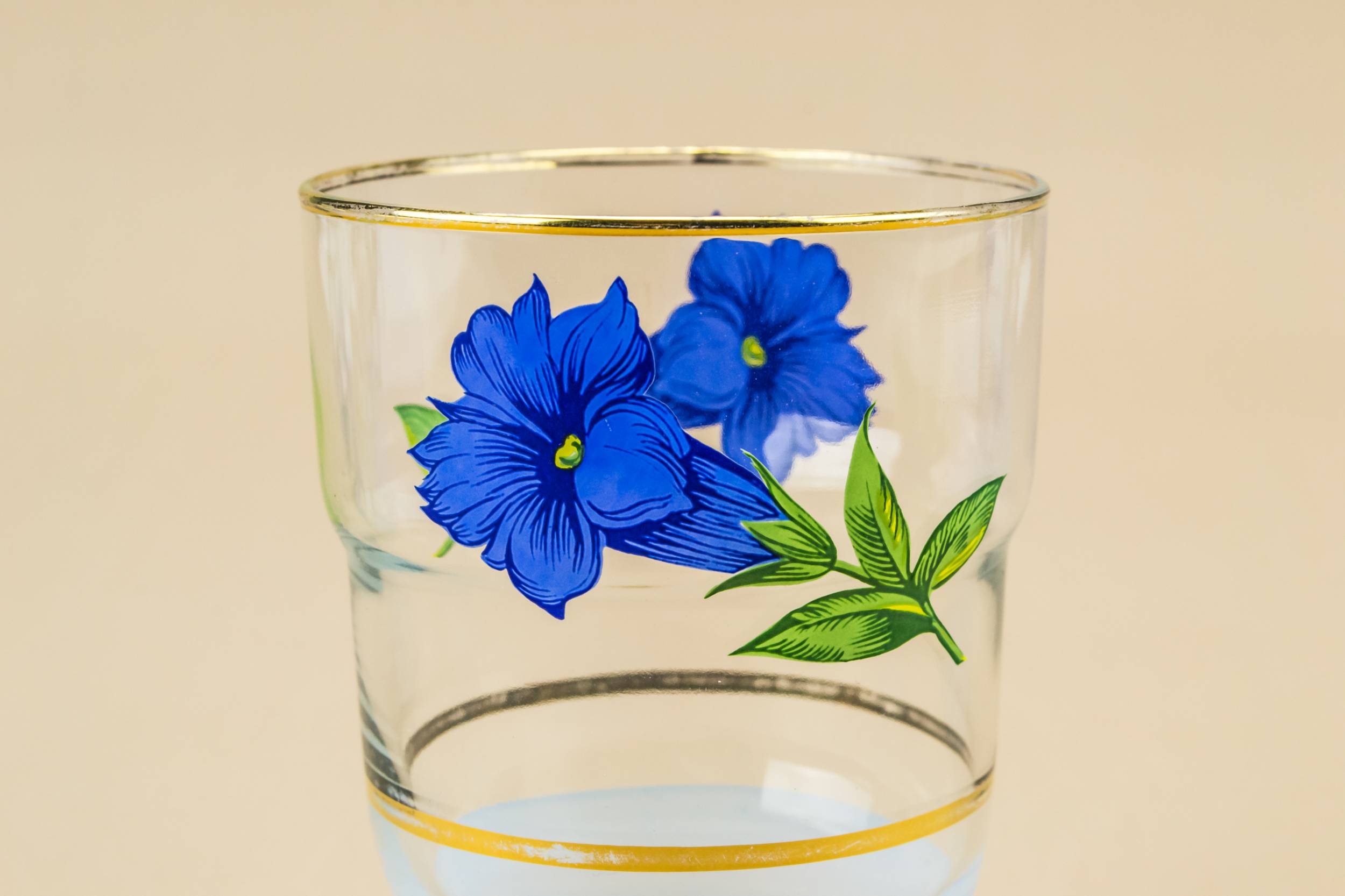 Moulded Medium Floral — 6 bluebell water glasses 1