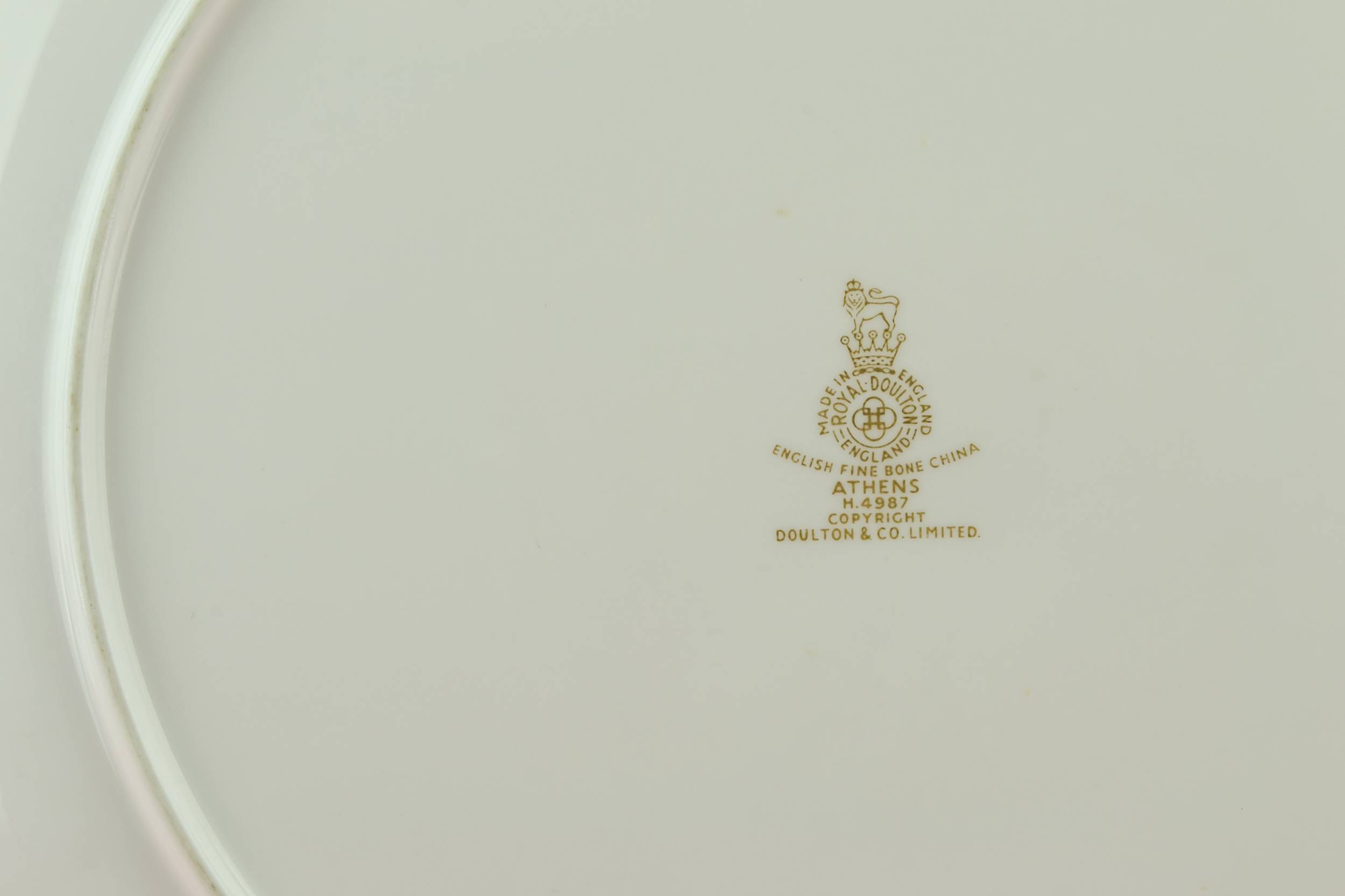 Porcelain Neo-classical PLATES — 6 gilded dinner plates 2