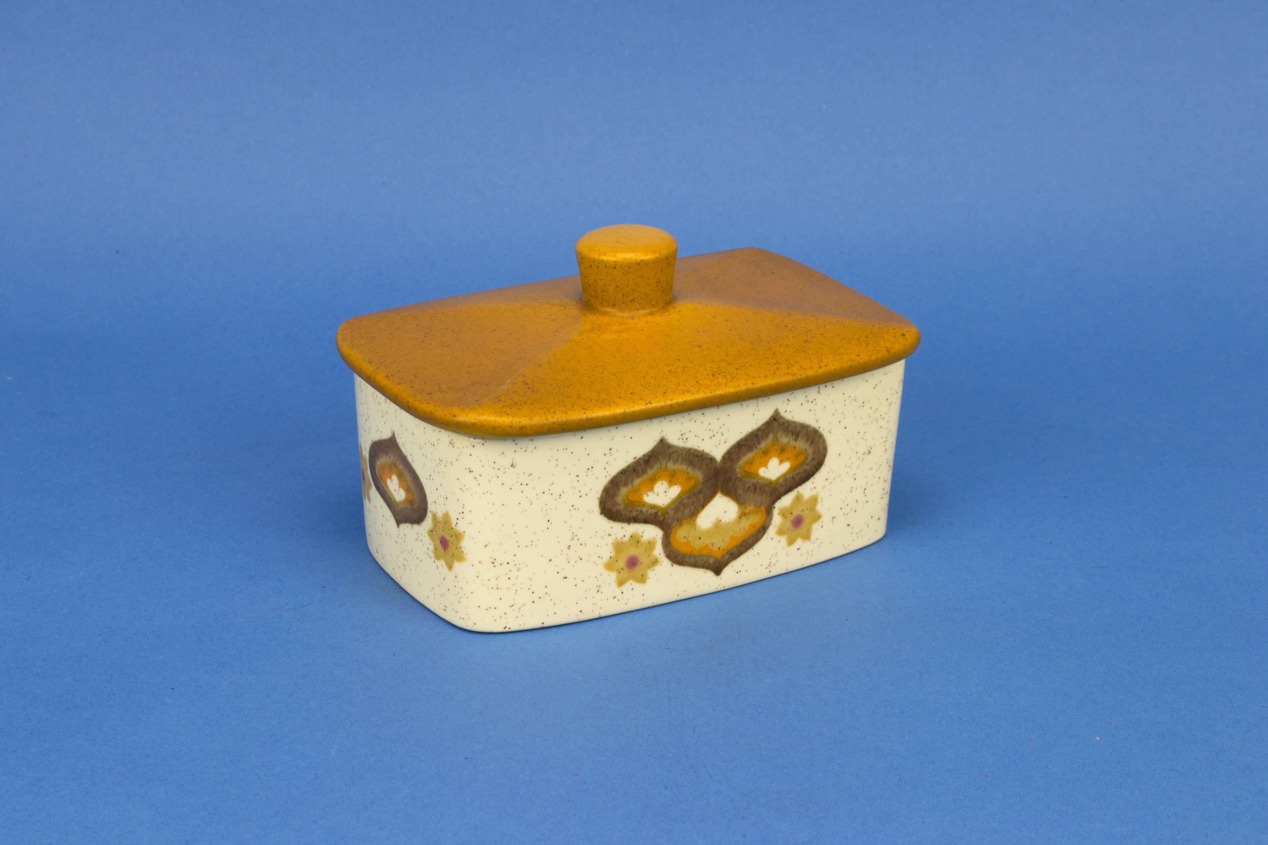 Yellow Charming Abstract — Butter dish with lid