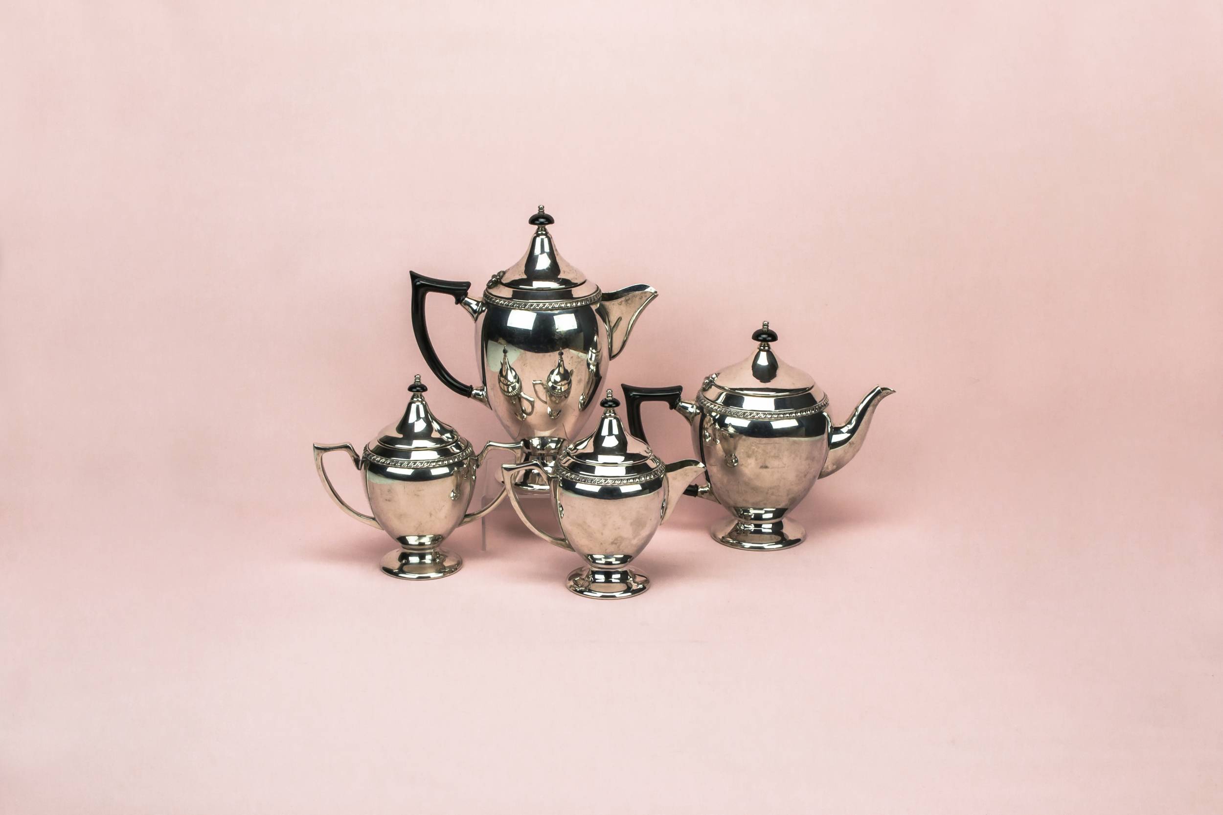 Antique Spectacular Gadrooned — Saracen tea and coffee set