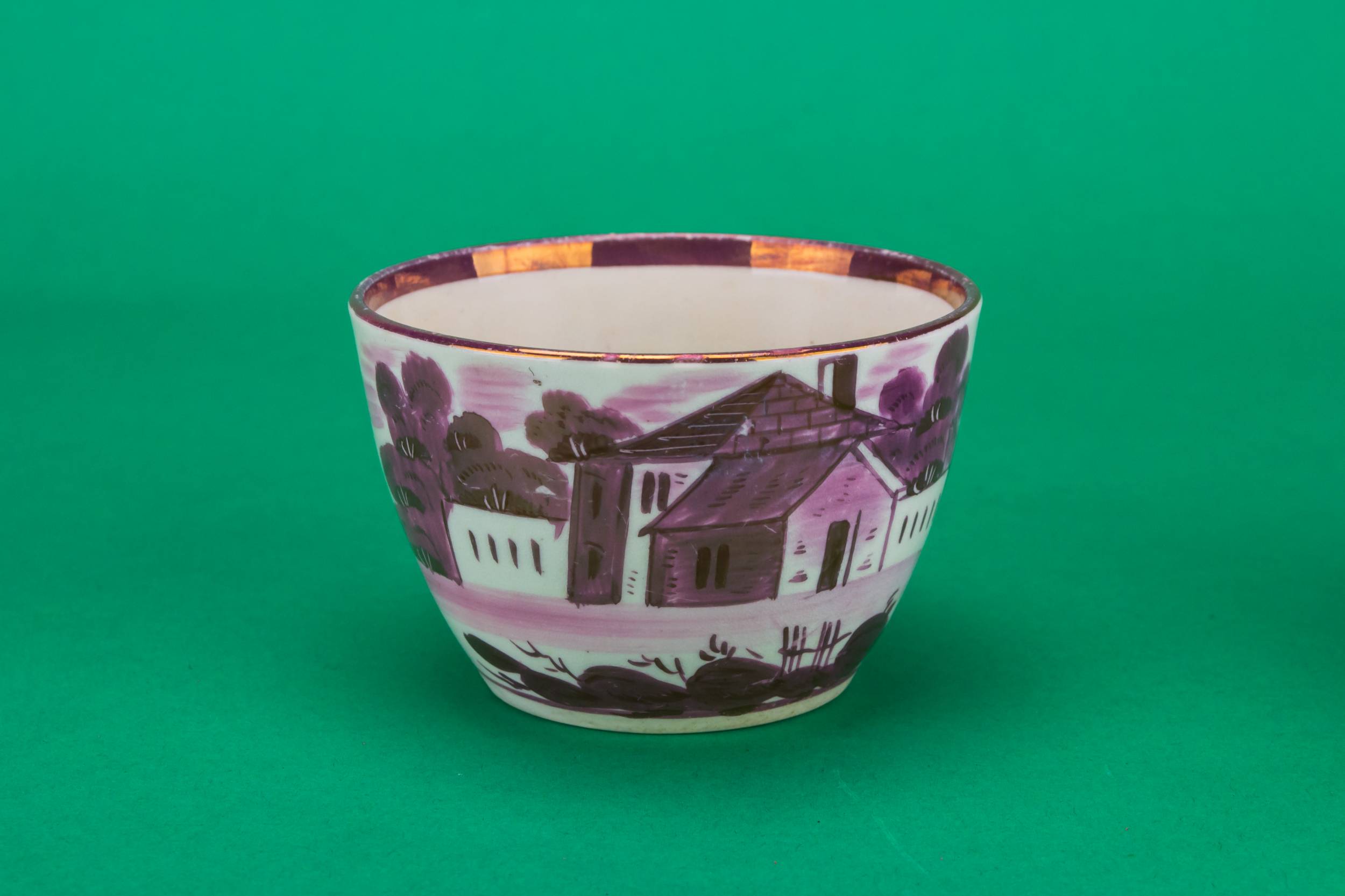 Neo-classical Antique TEA — Purple teacup and saucer 3