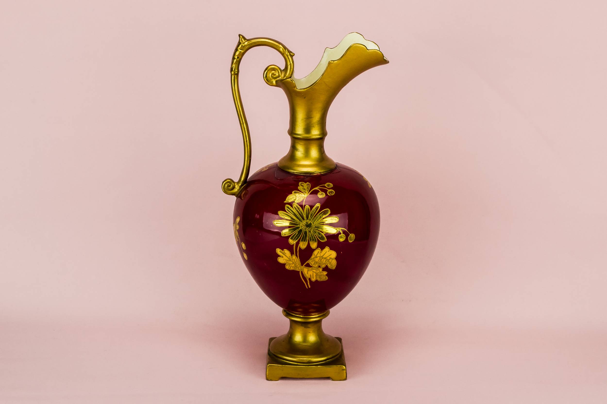 High Victorian Antique — Gold vermilion flower jug 2