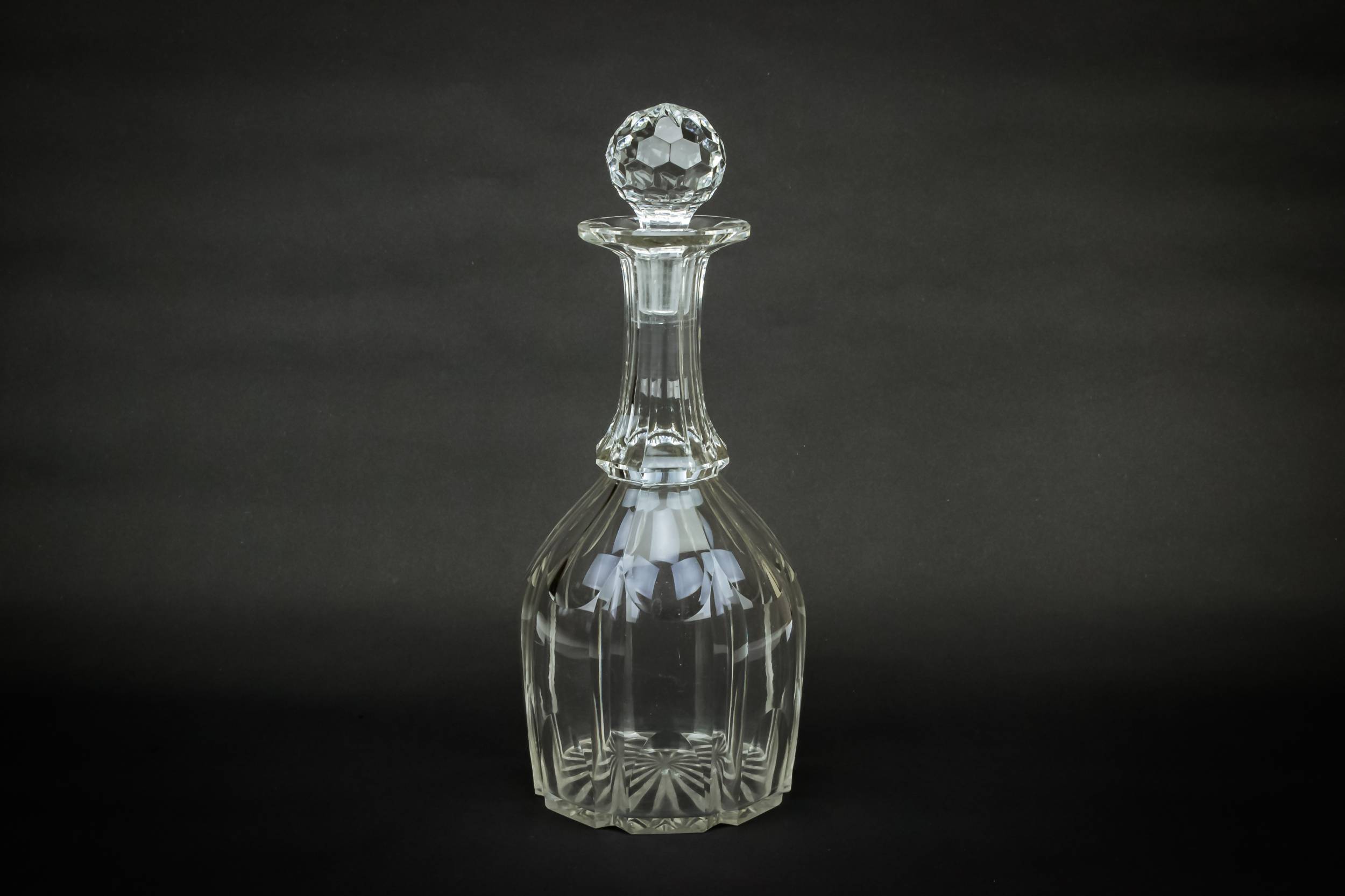 Engraved Whisky Sherry — Cut glass wine decanter