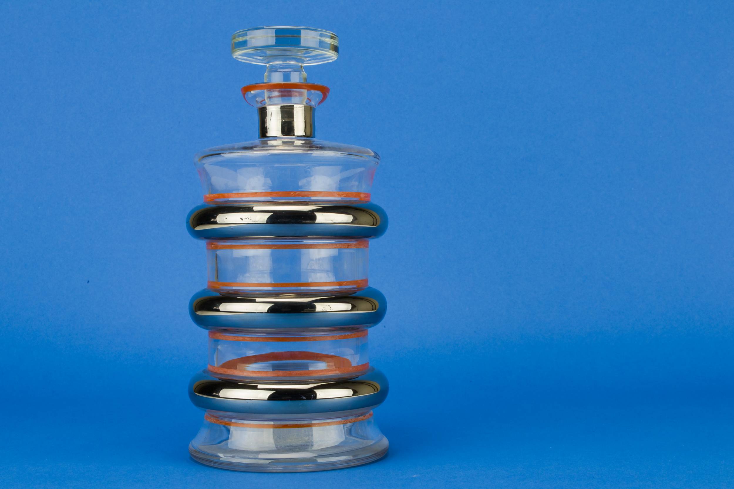 Imposing Bobbin Water — Art Deco silver decanter 2