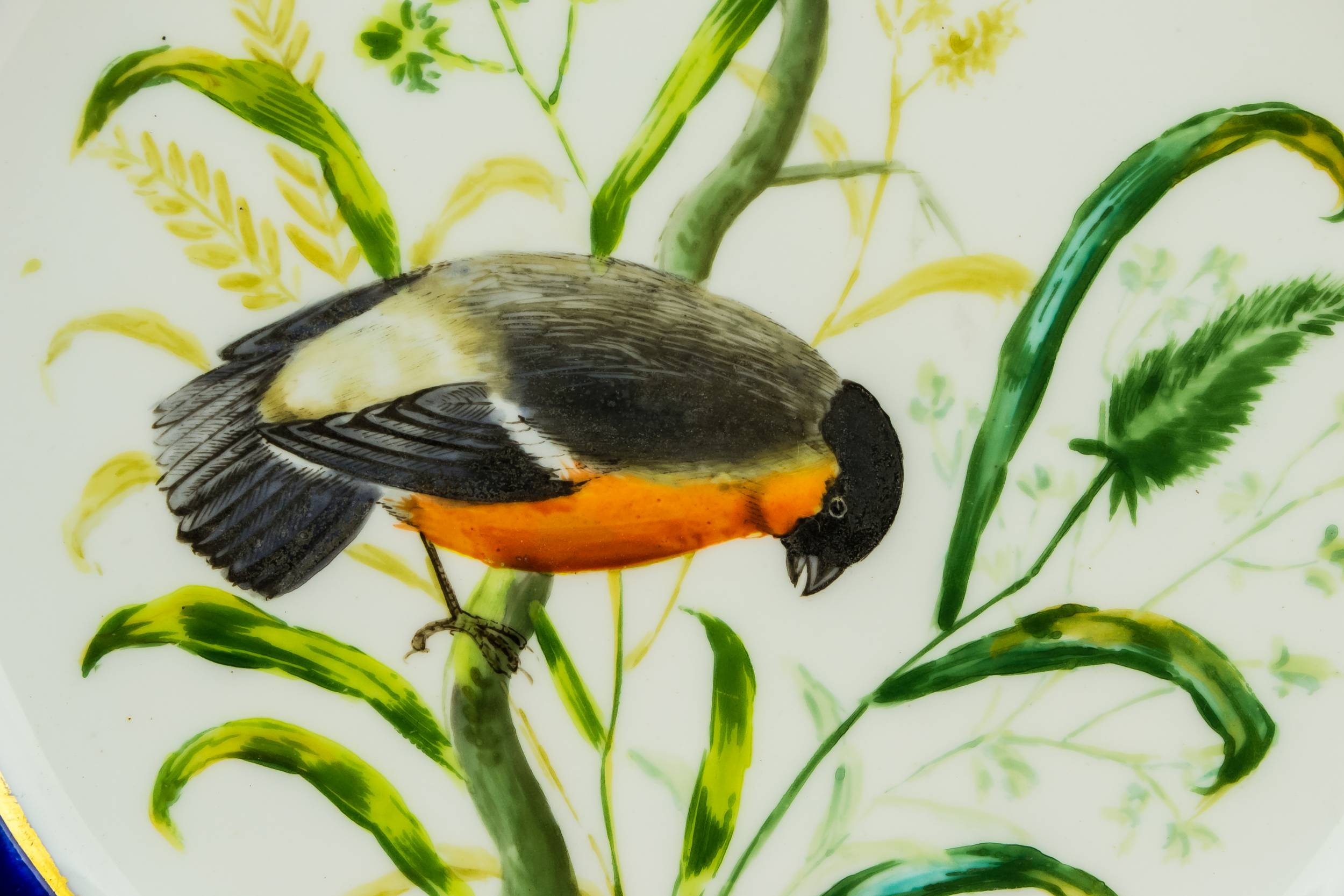 Antique Victorian Birds — Bird painted cake plate 2