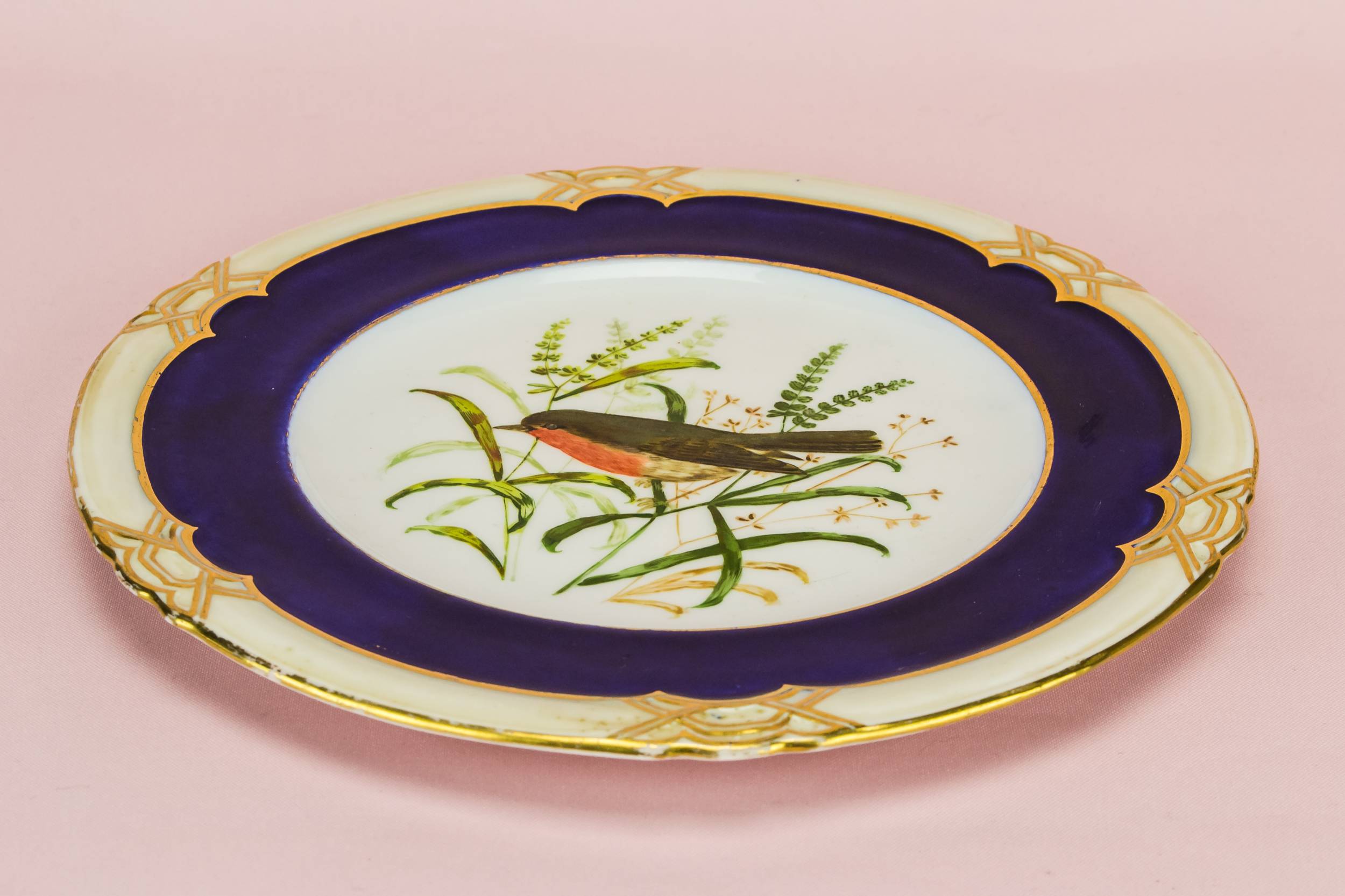 Blue And White — Flow blue serving plate 1