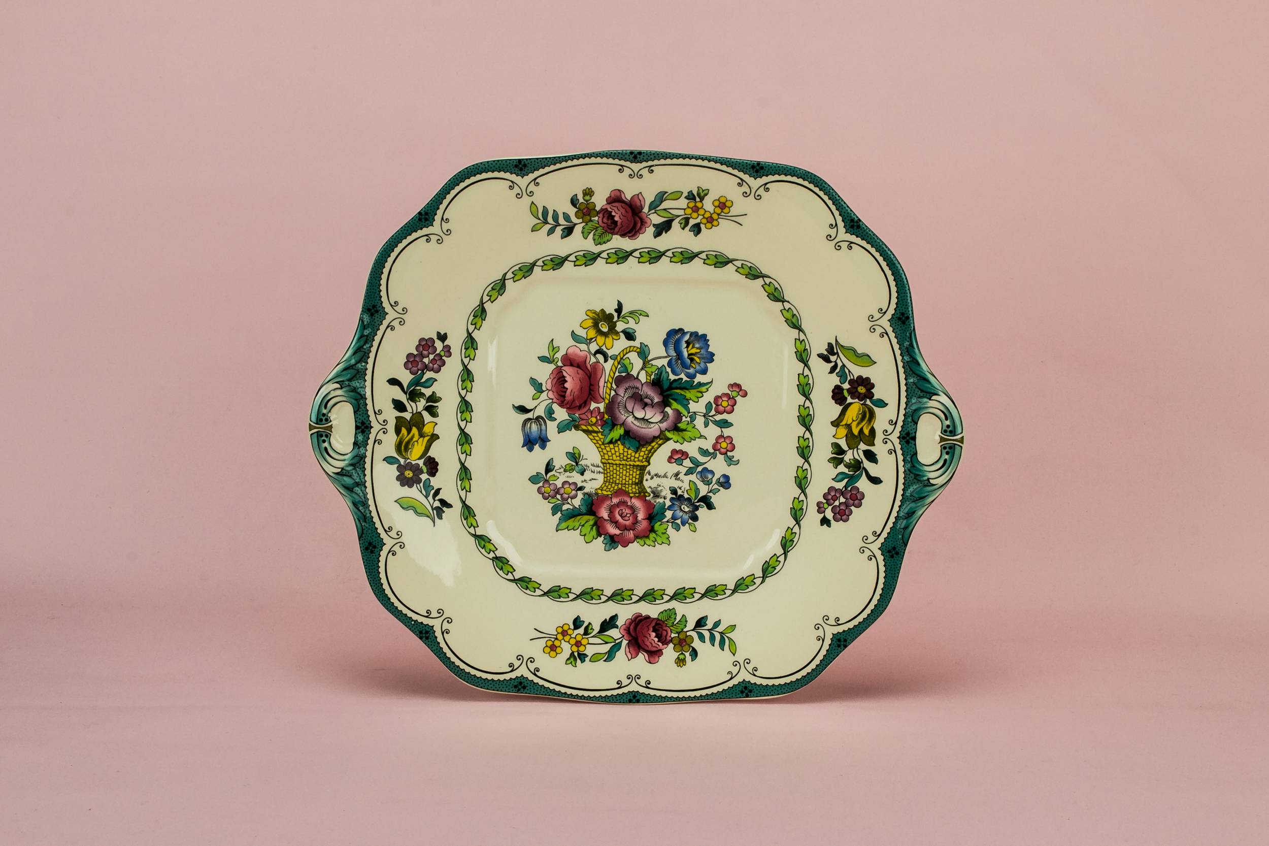 Elegant Porcelain Floral — Spode cake serving plate