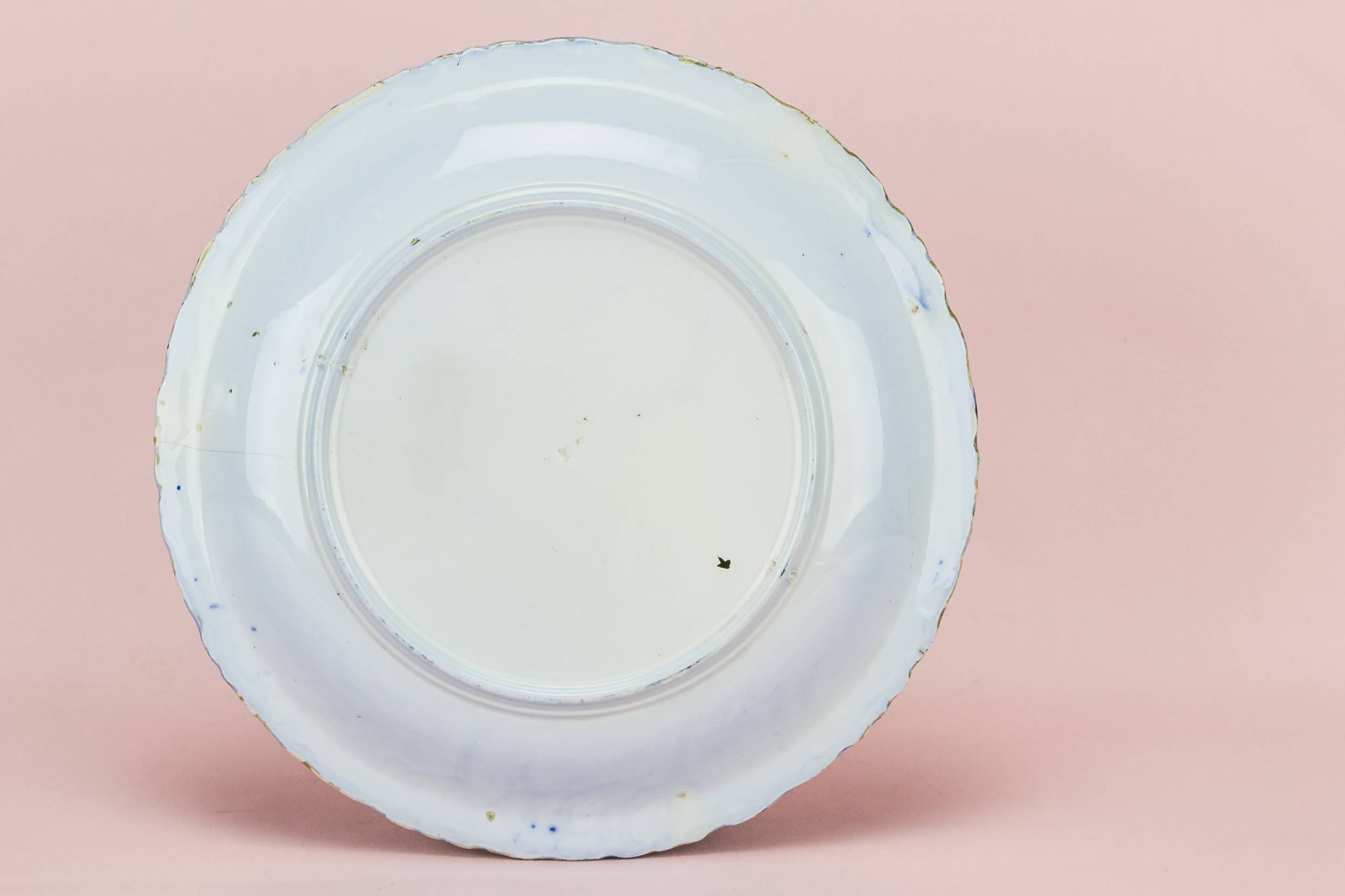 Antique Elegant Ceramic — Flow blue cake plate 2