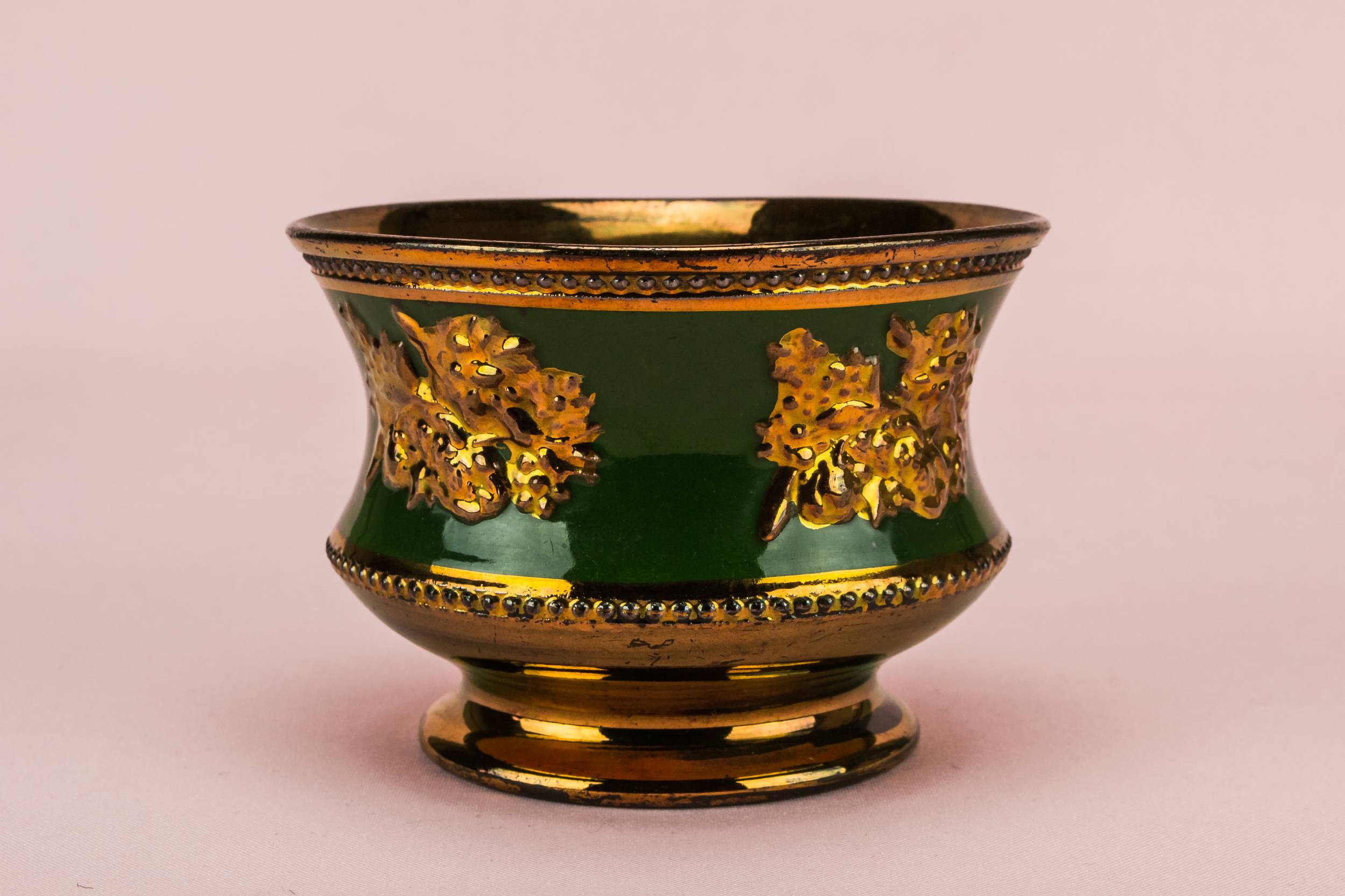 Neo-classical Small Floral — Lustre green sugar bowl 2