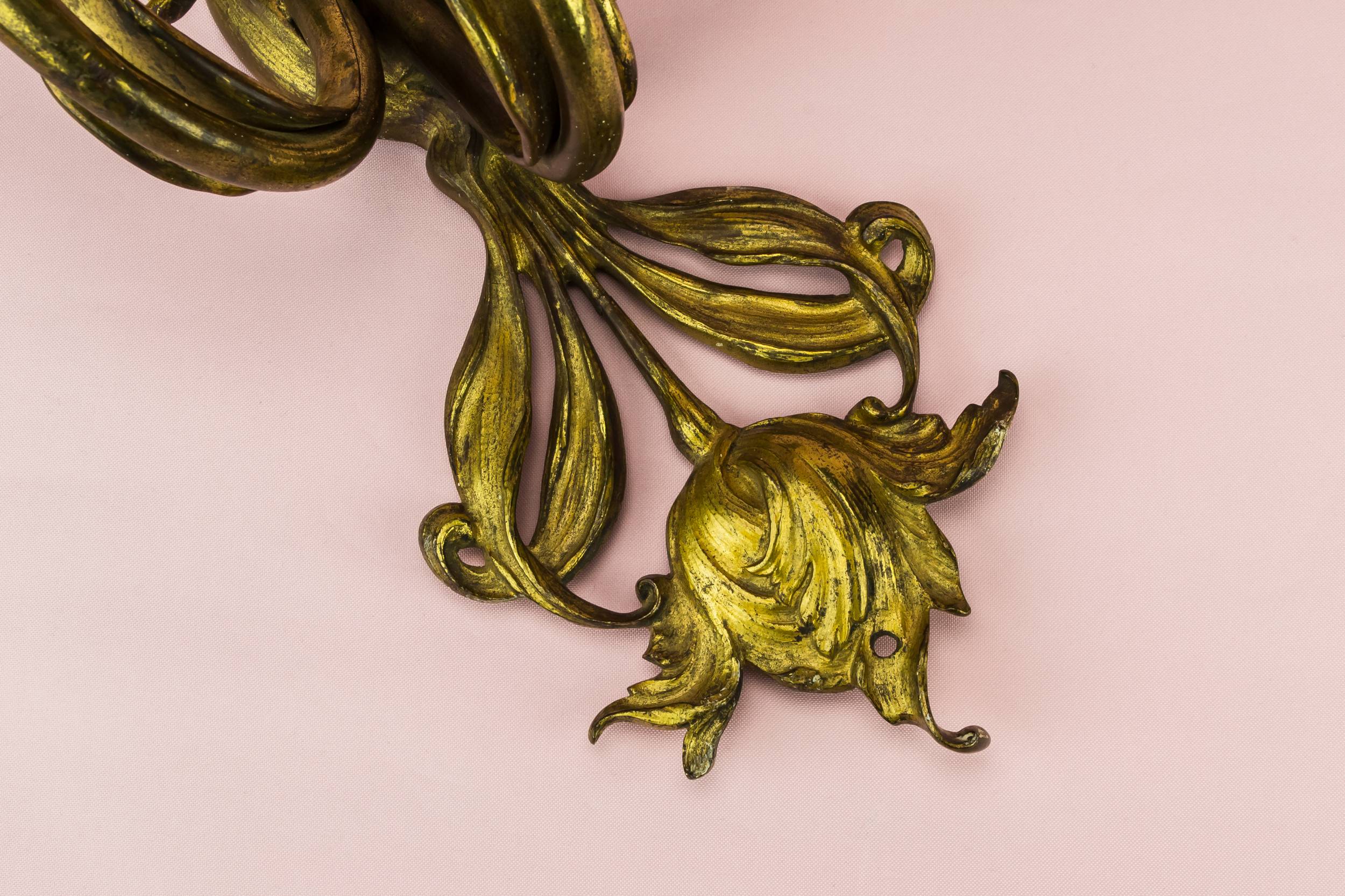 Bronze Spectacular Floral — Art Nouveau candle sconce 3