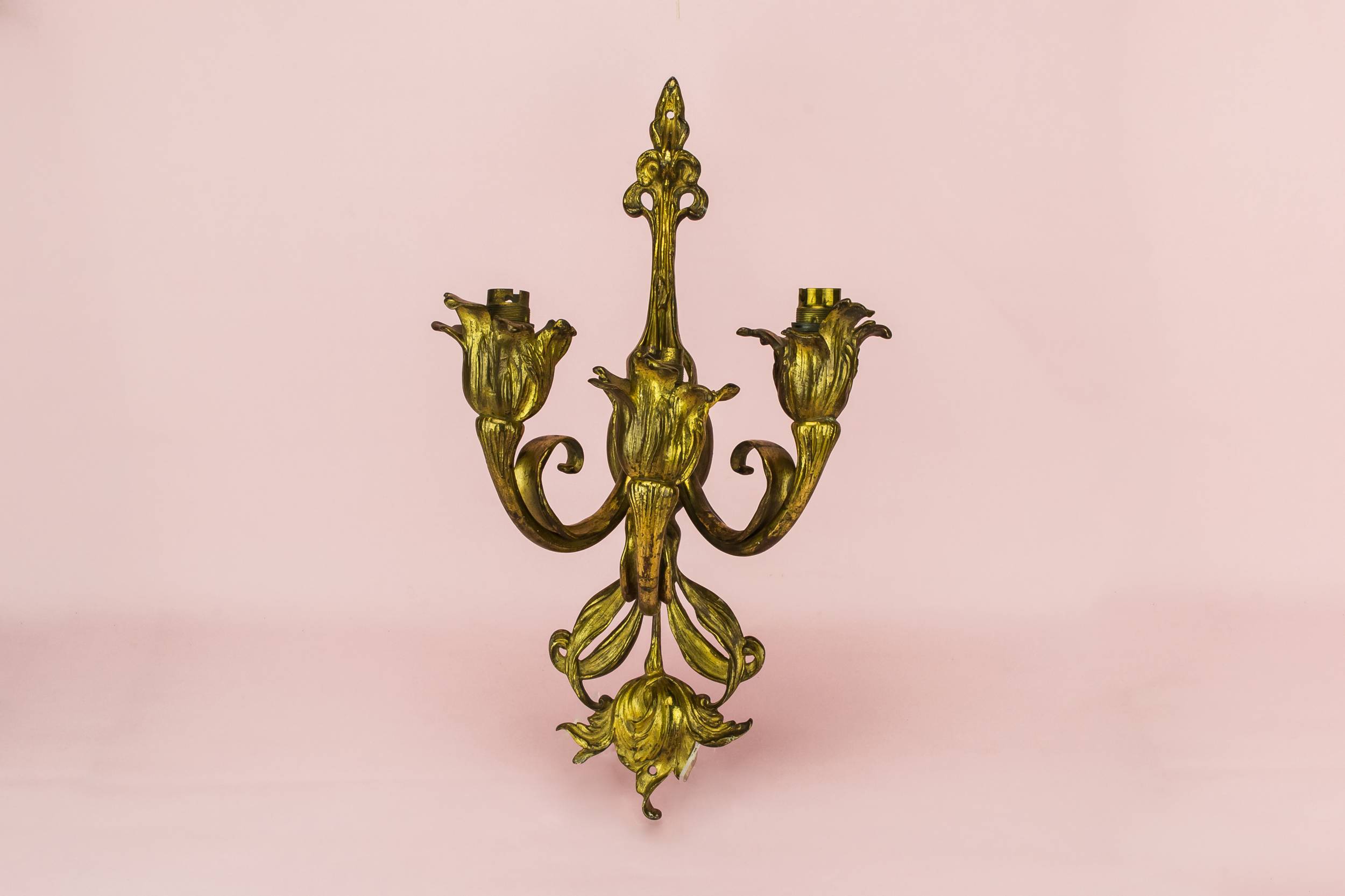 Bronze Spectacular Floral — Art Nouveau candle sconce
