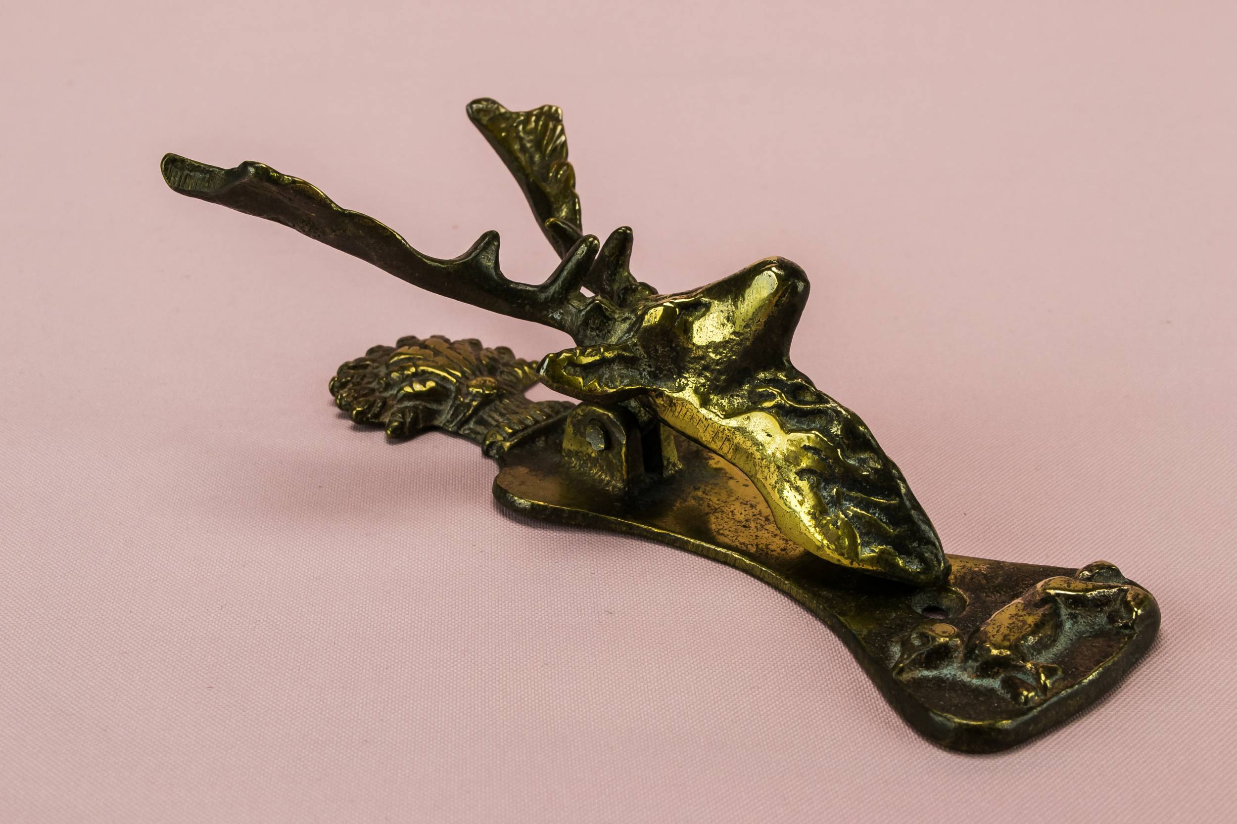 Antique Shabby Chic — Deer brass door knocker 1