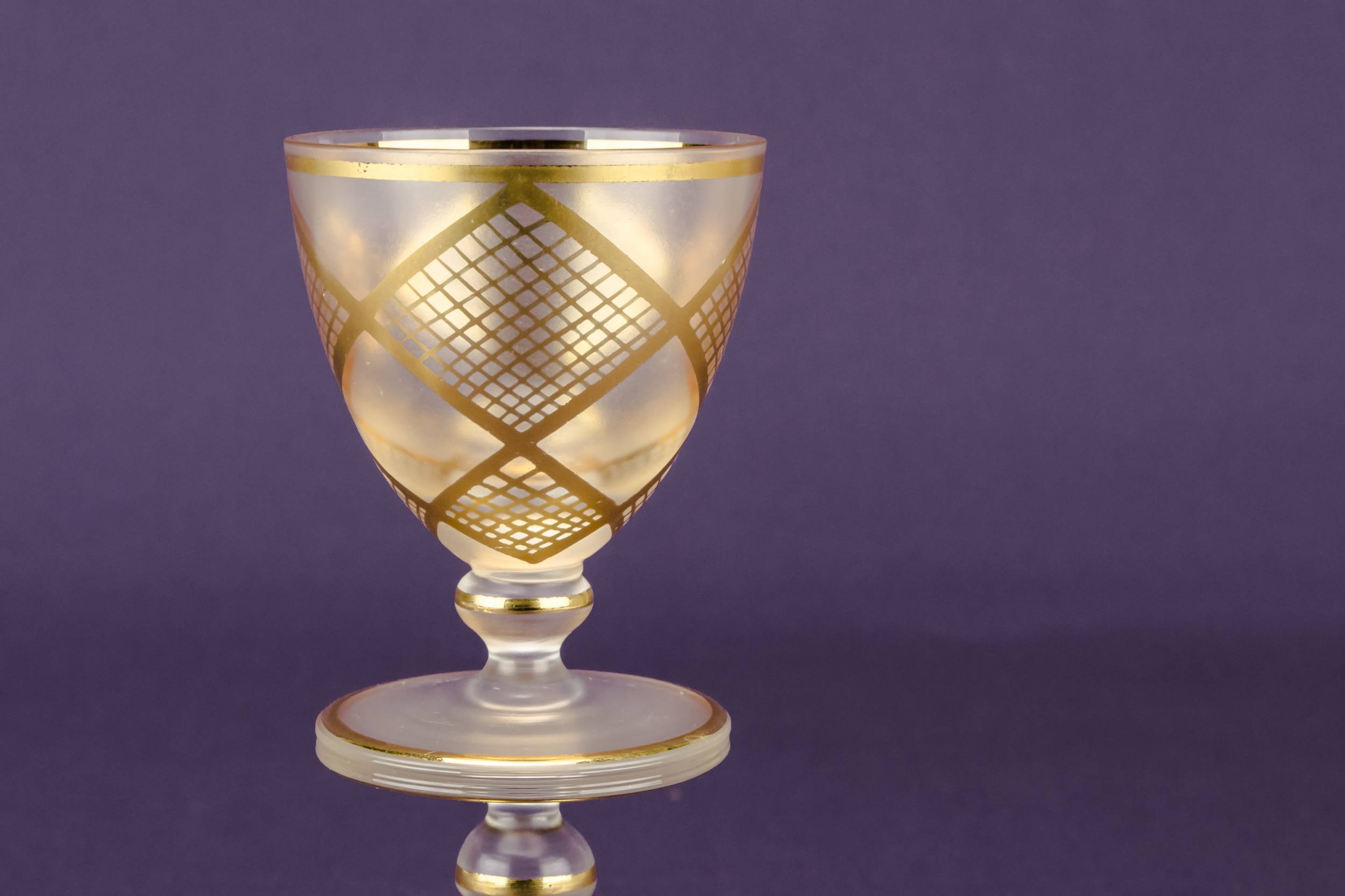 Mid-century Modern Gold — 6 gold vodka shot glasses 1