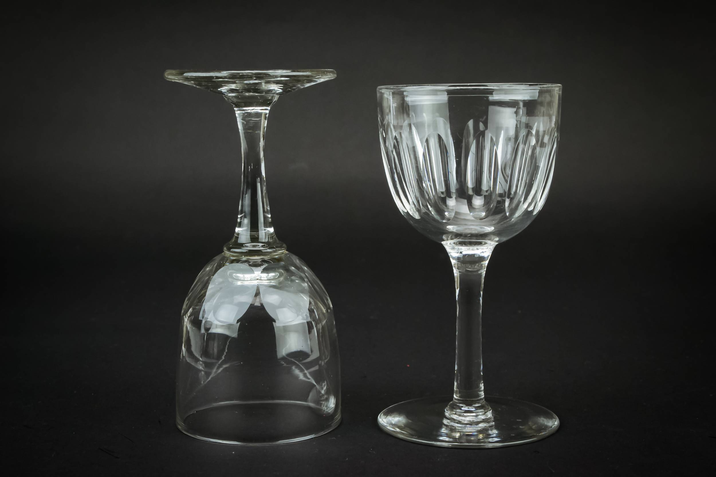 Clear Antique Panelled — 6 port and sherry glasses 1