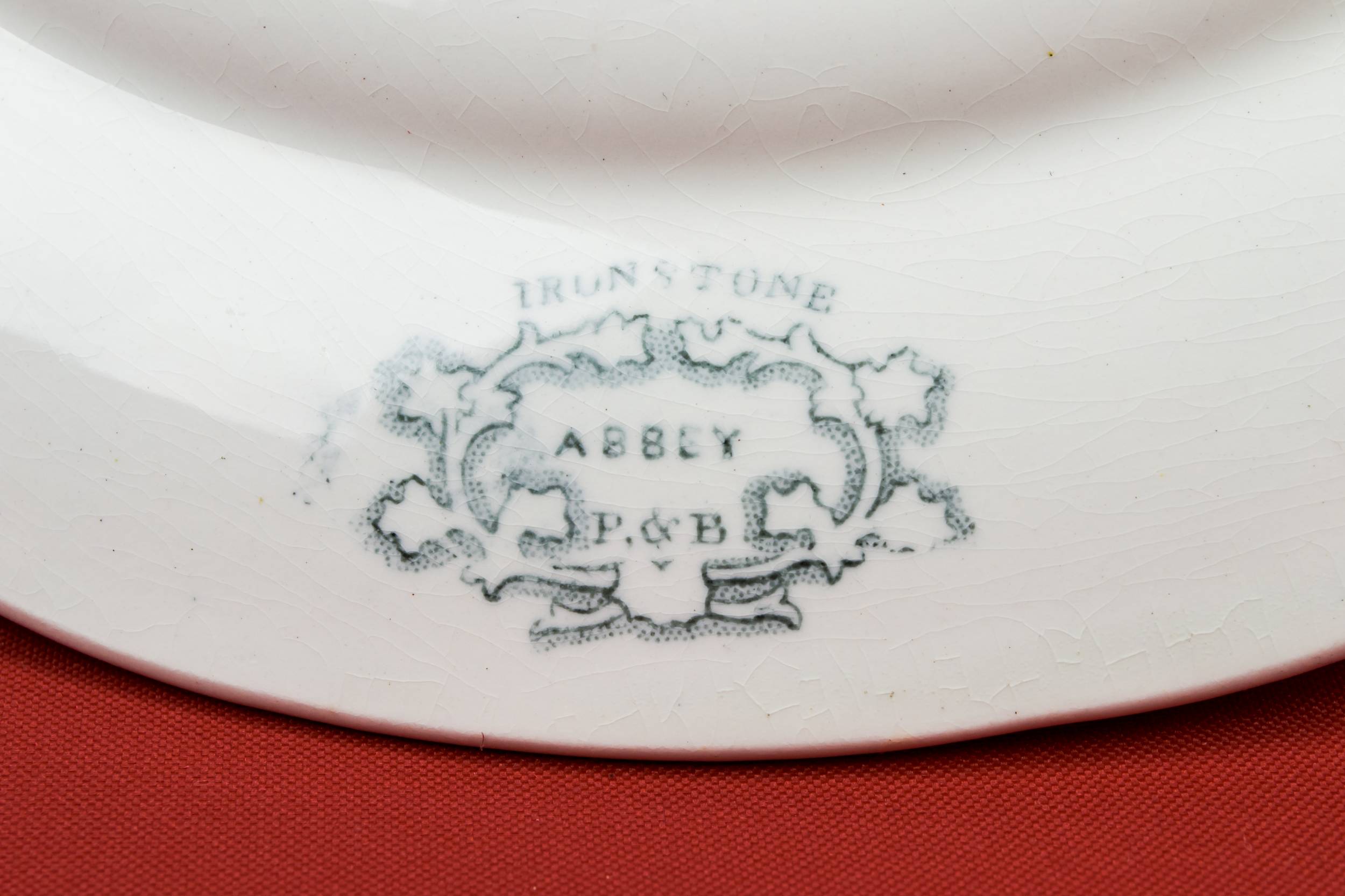 Gothic Revival Antique — 8 grey dinner plates 2