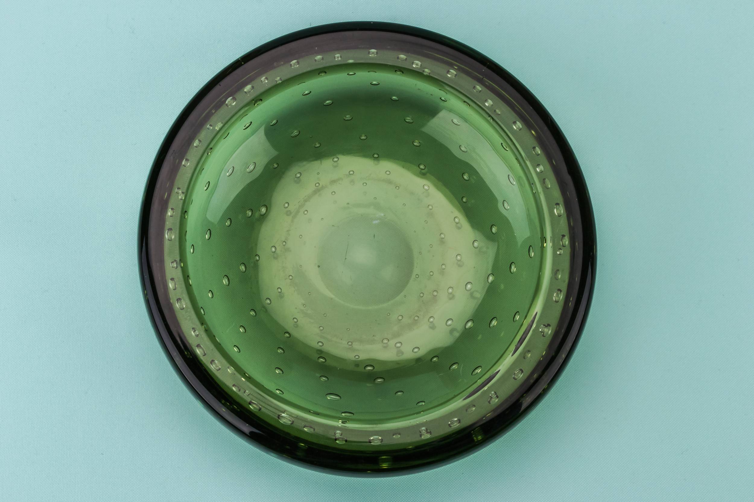 Mid-century Modern Glass — Whitefriars green bowl 2
