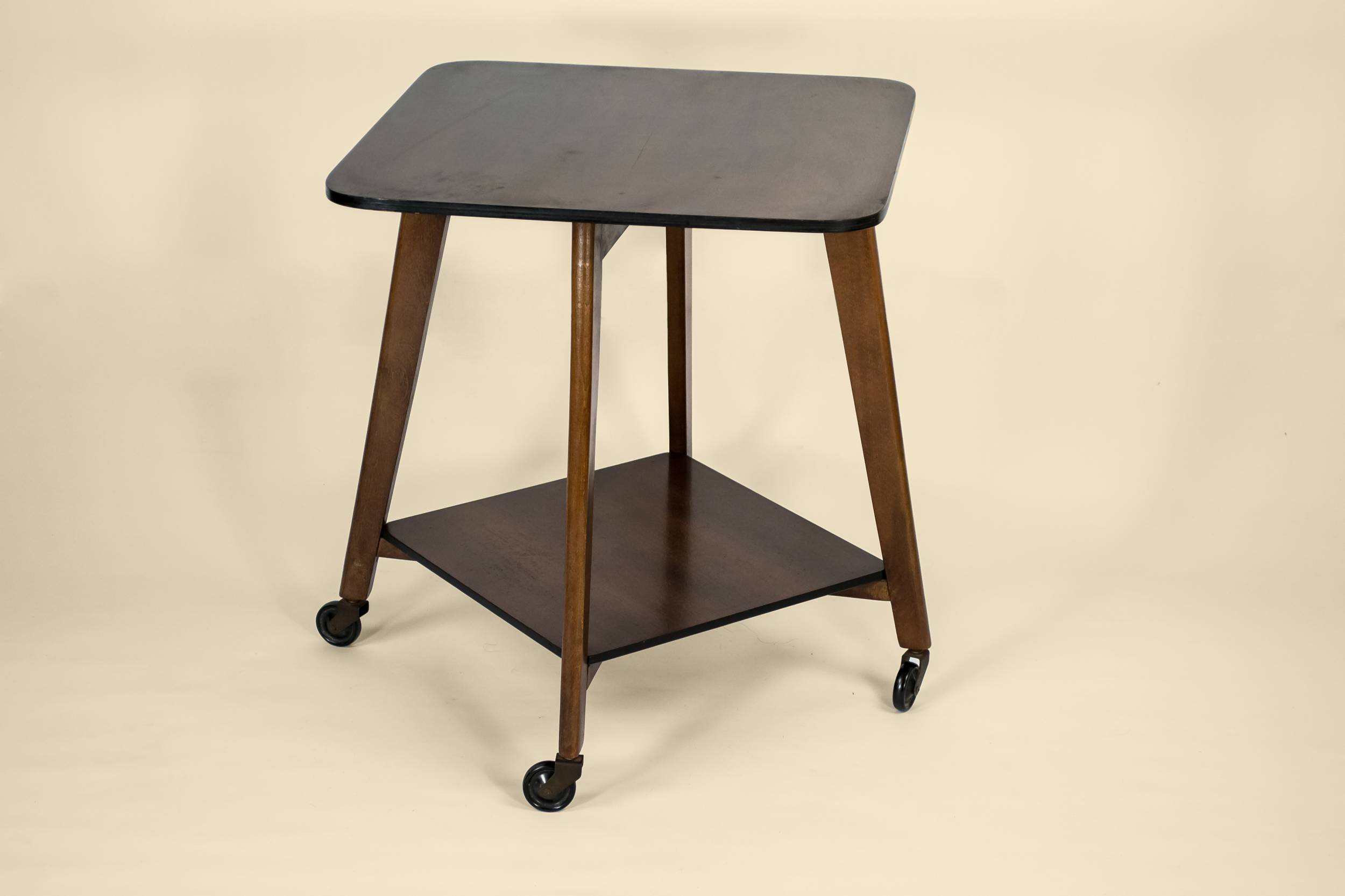 Wood Vintage Minimalist — Rotating sculpture table 1